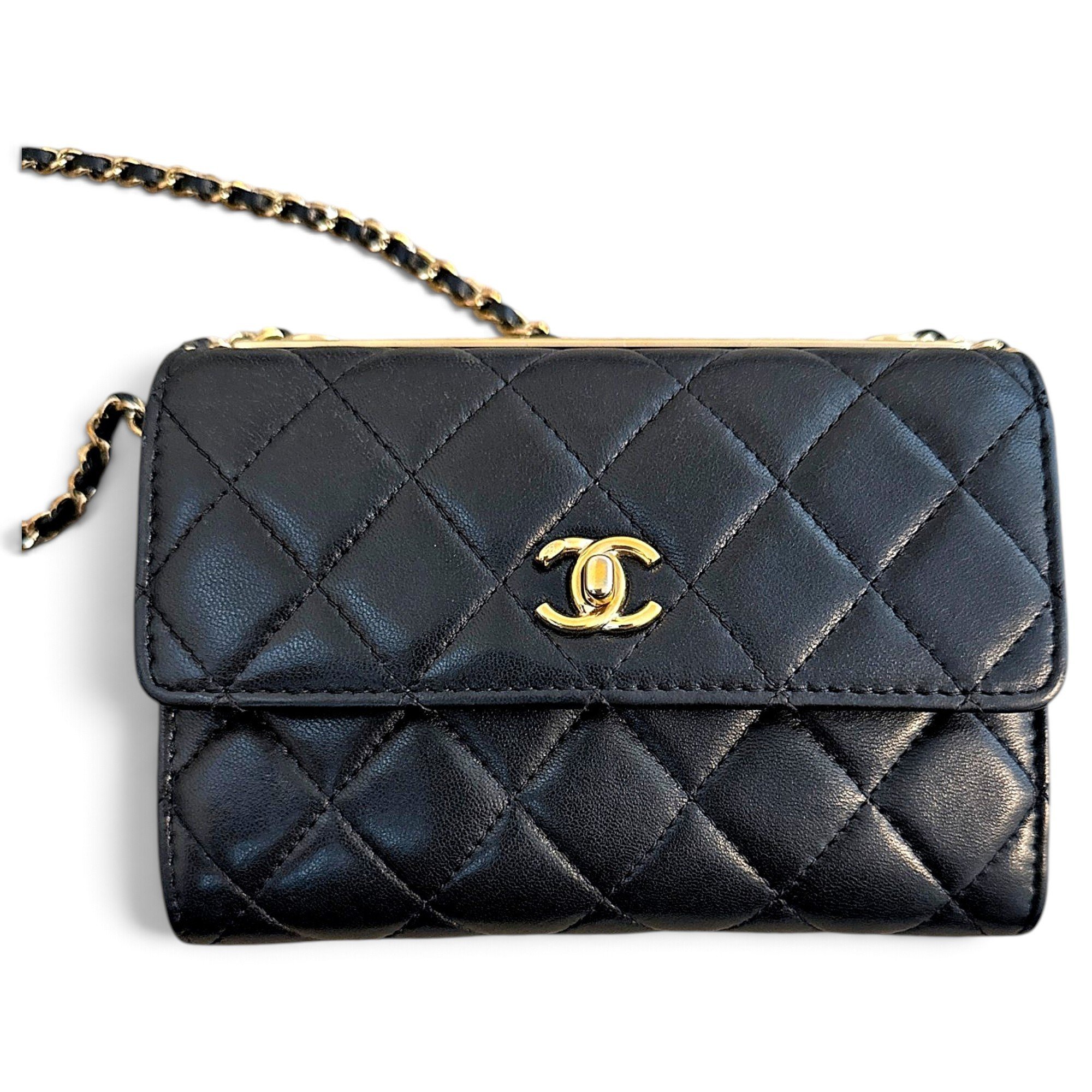 Trendy CC Top Handle leather crossbody bag