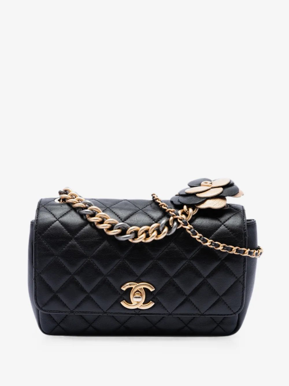 2017-2018 Medium Quilted Lambskin Private Affair Camellia Flap crossbody bag