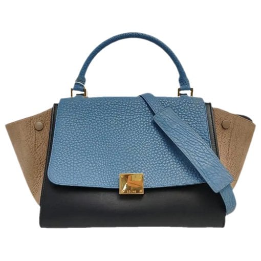 Trapèze leather handbag