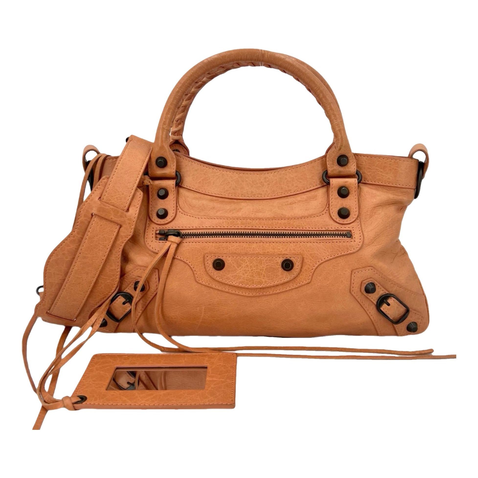 City leather handbag