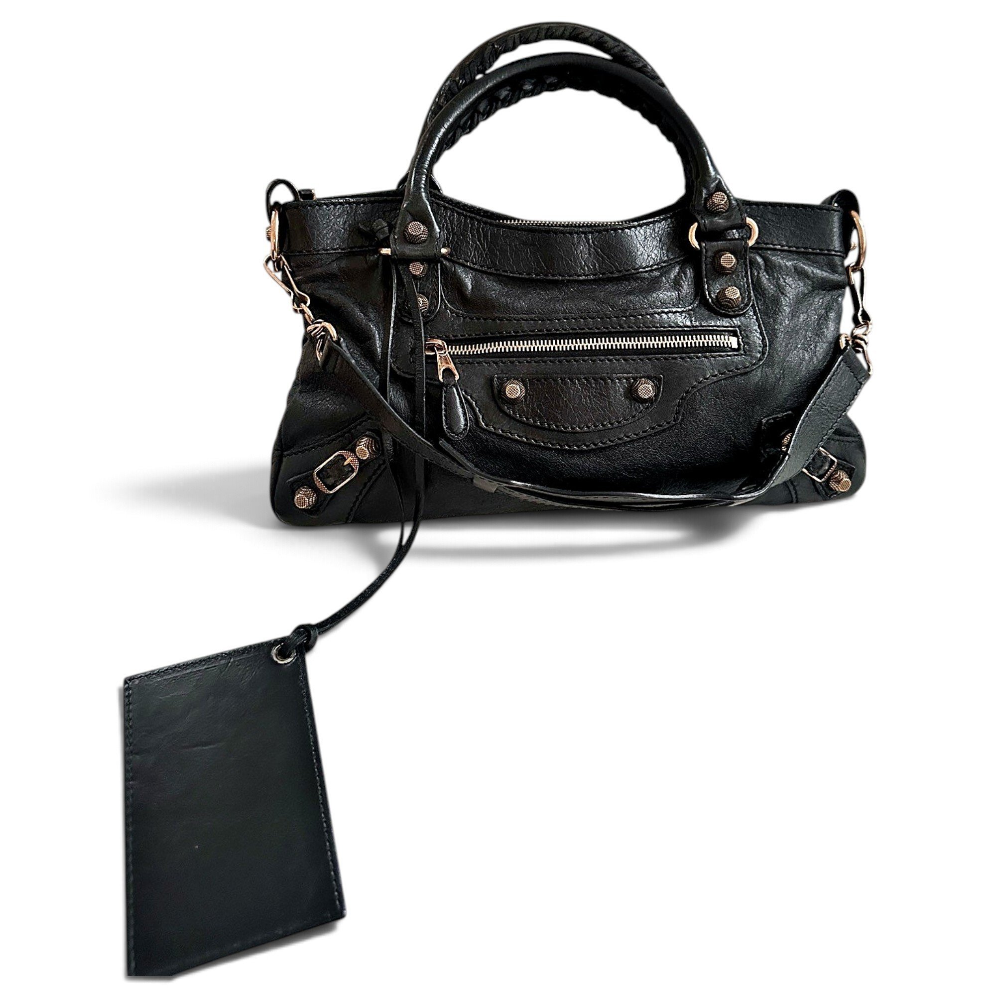 First leather handbag