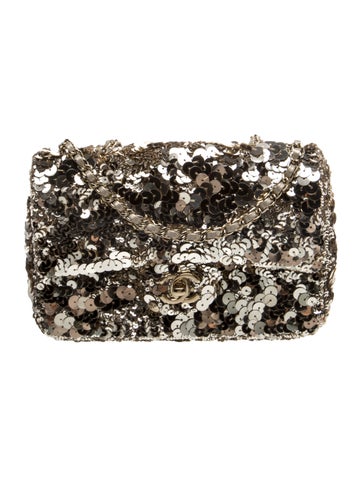 Sequin Rectangular Mini Flap Bag