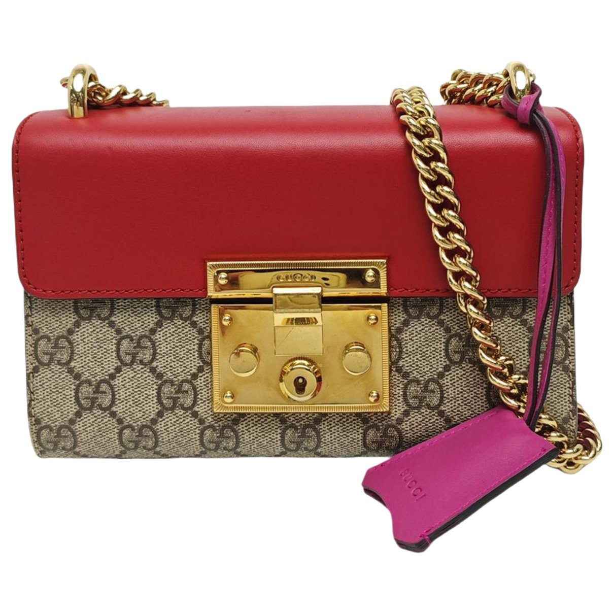 Padlock leather handbag