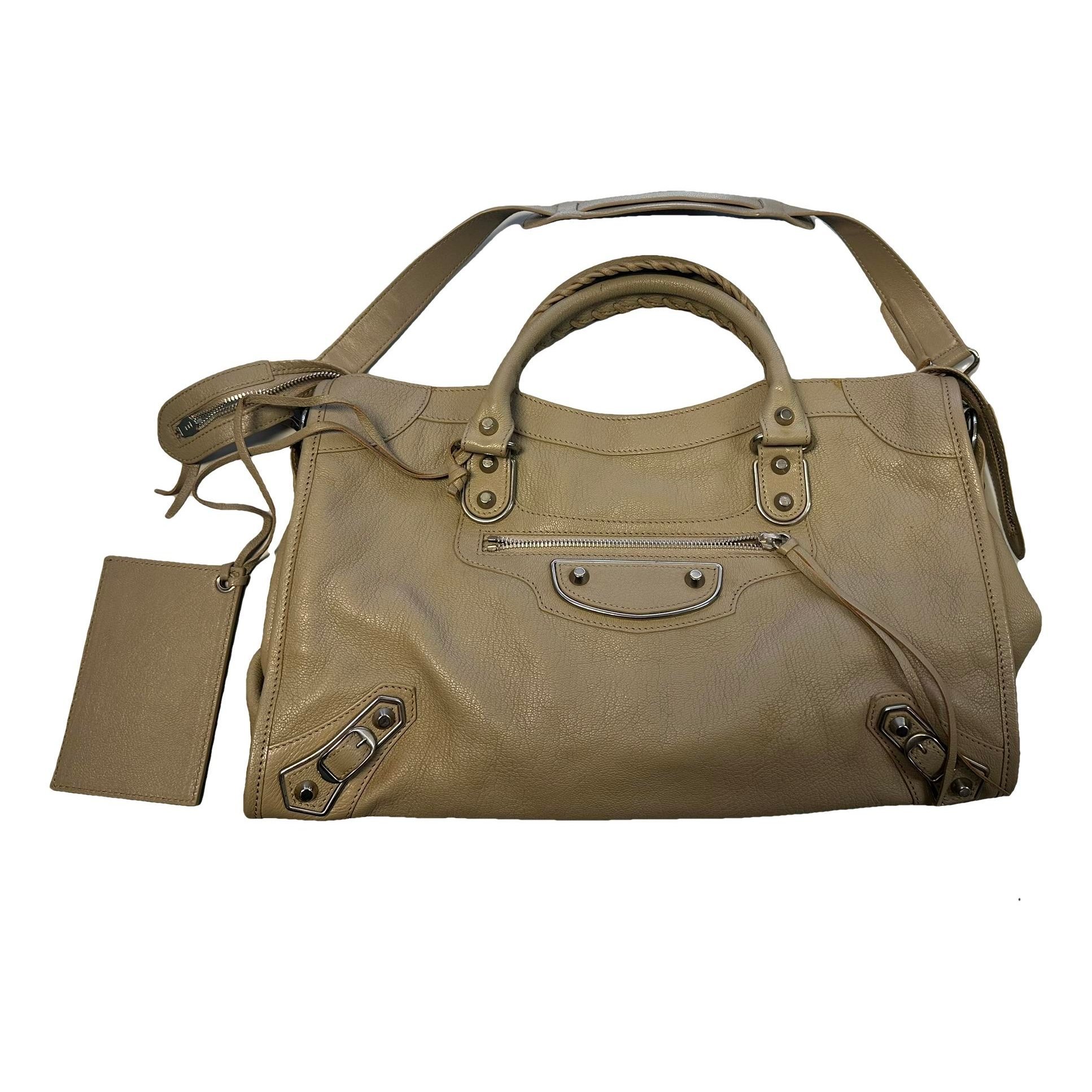 City leather handbag