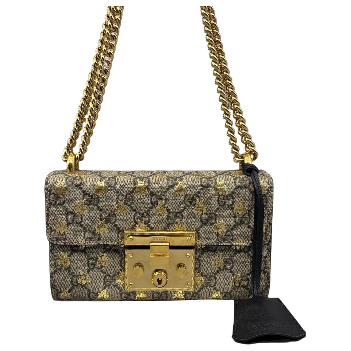 Padlock leather handbag