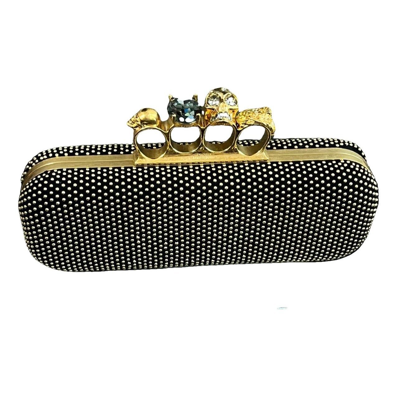 Knuckle leather clutch bag