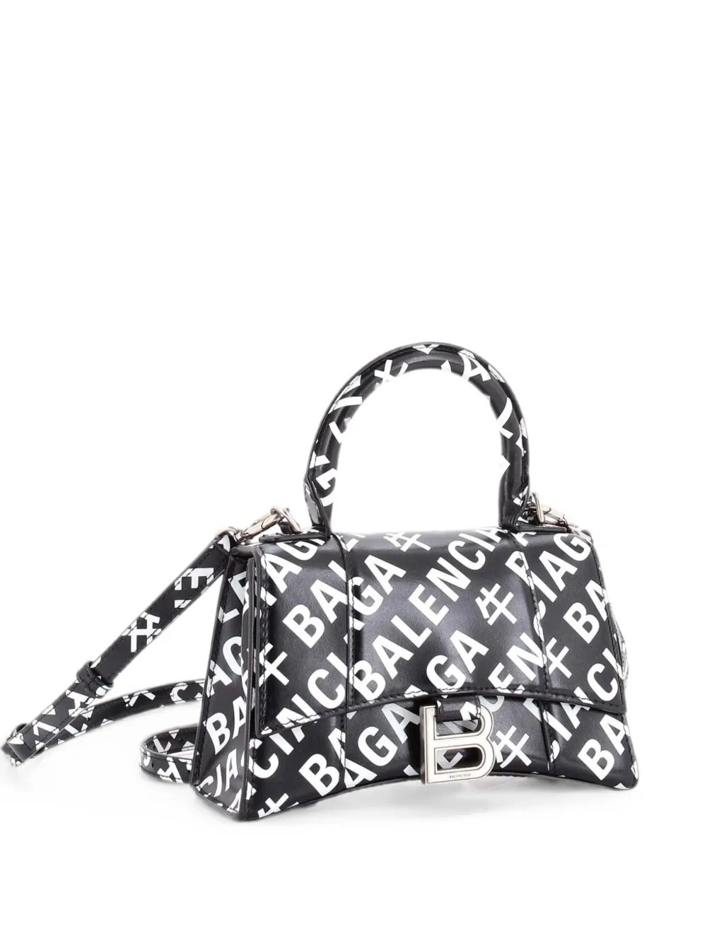 Hourglass Top Handle Bag Printed Leather XS satchel
