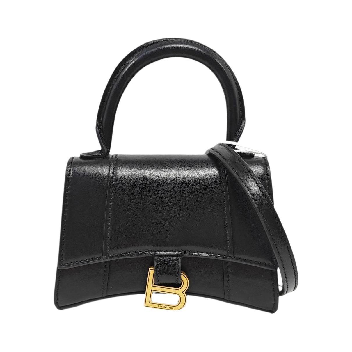 Hourglass leather handbag