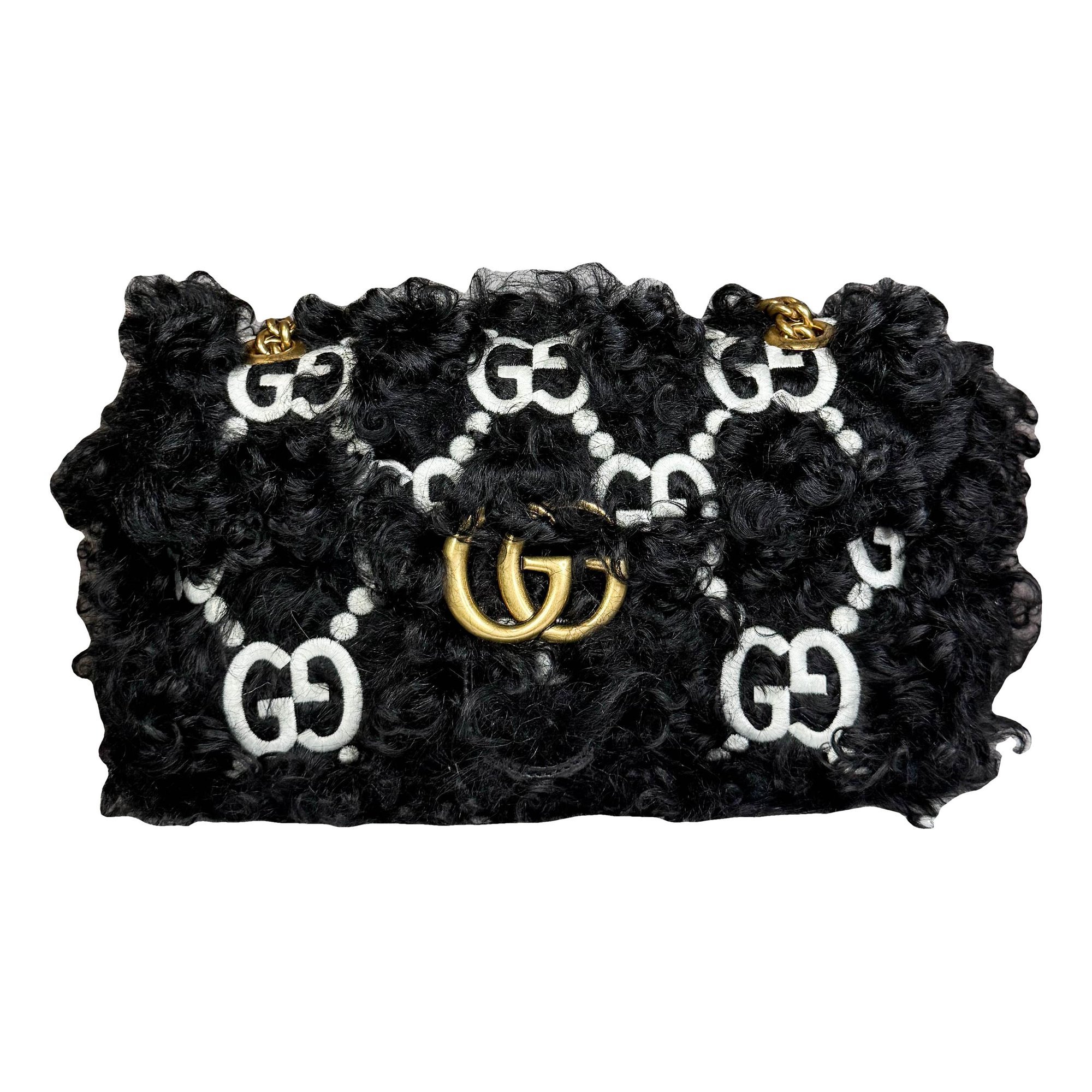 GG Marmont Chain Flap wool handbag