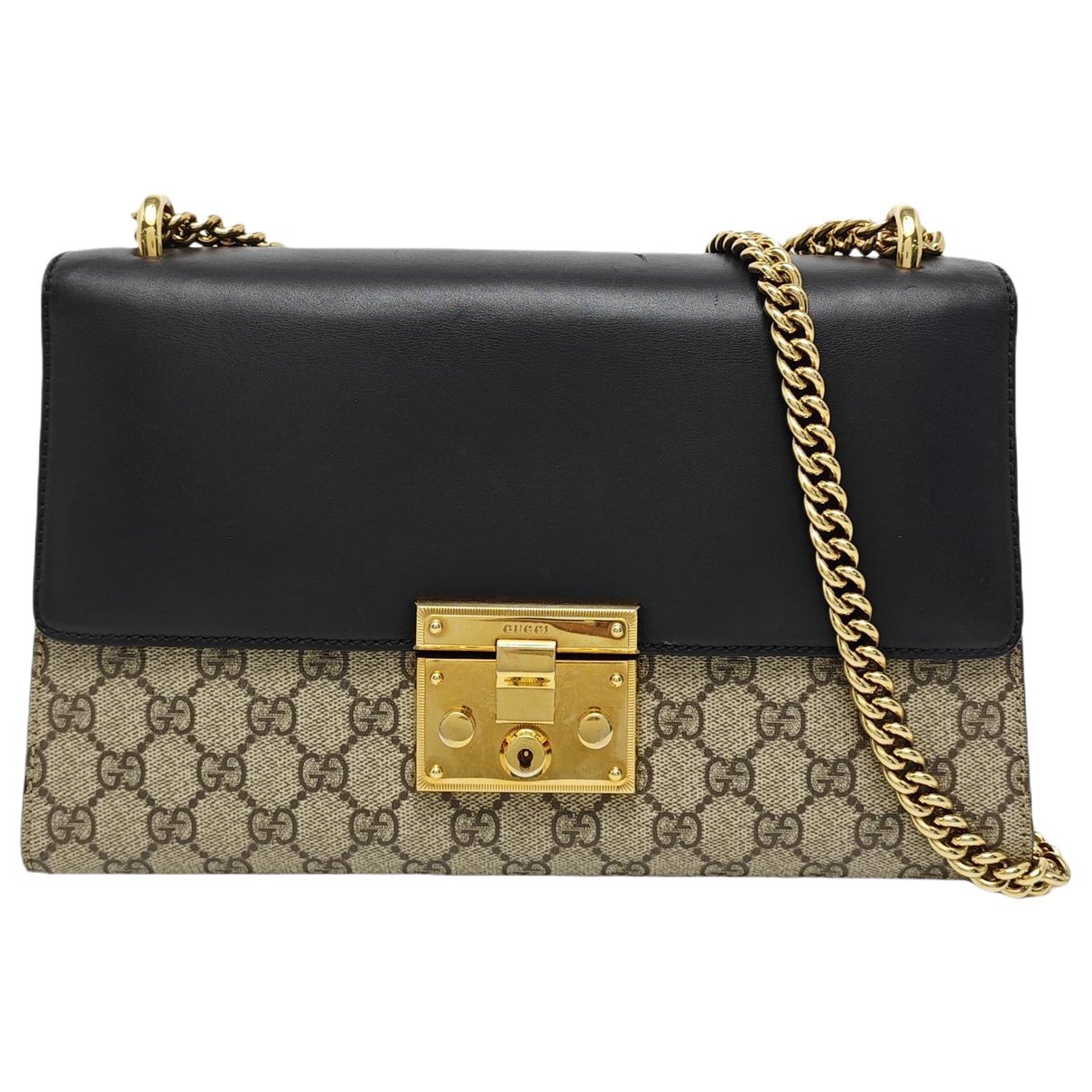 Padlock leather crossbody bag