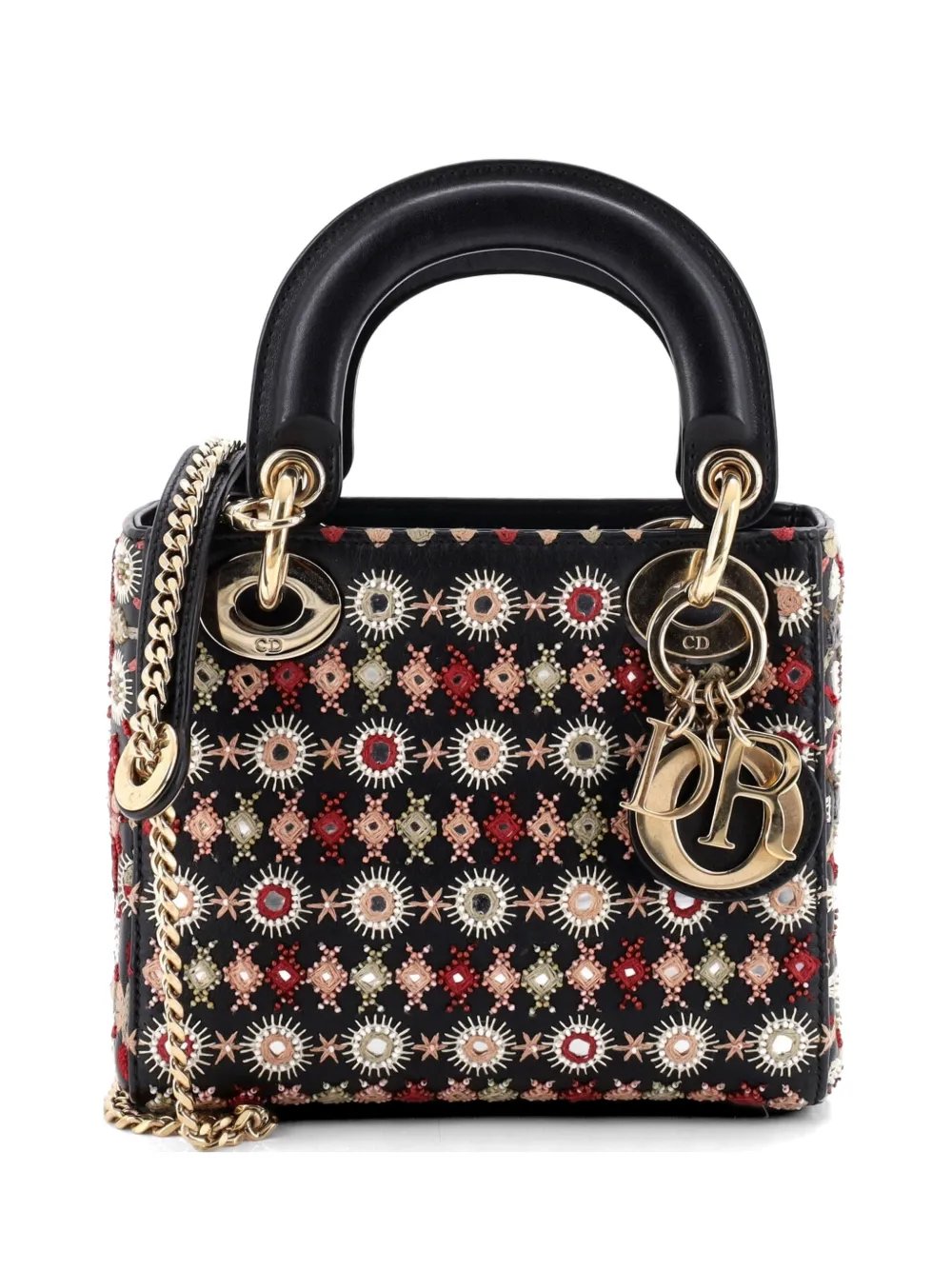 Lady Dior Chain Bag Embroidered Calfskin Mini satchel