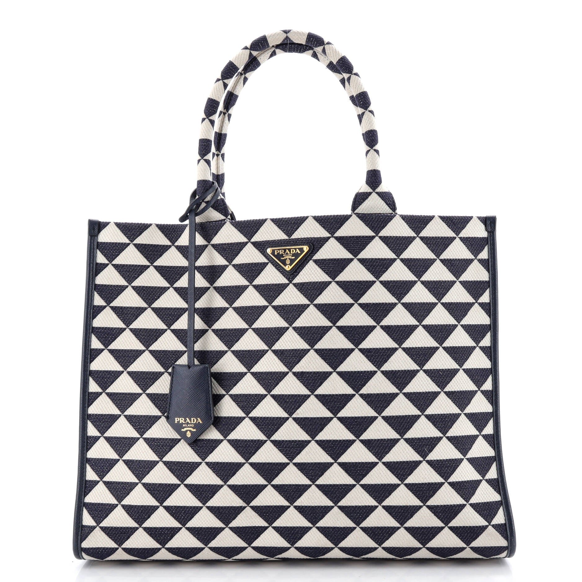 Prada Symbole Shopper Tote Jacquard Large