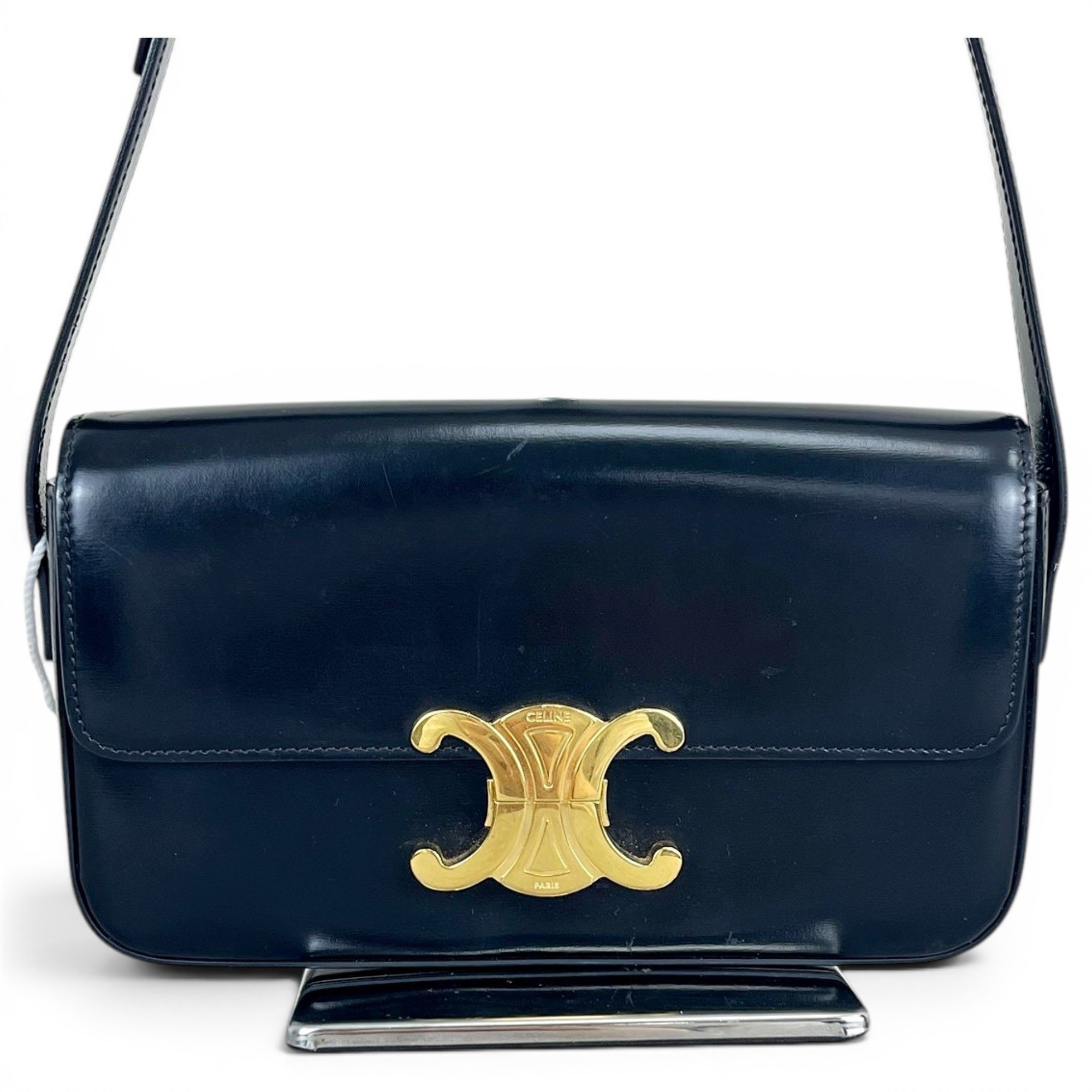 Triomphe chain leather crossbody bag