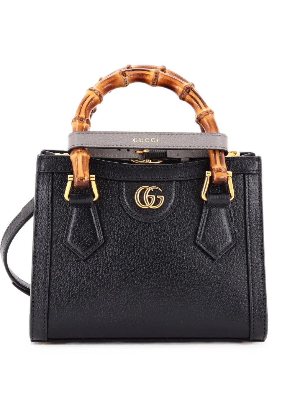 Diana NM Bamboo Handle Tote Leather Mini crossbody bag