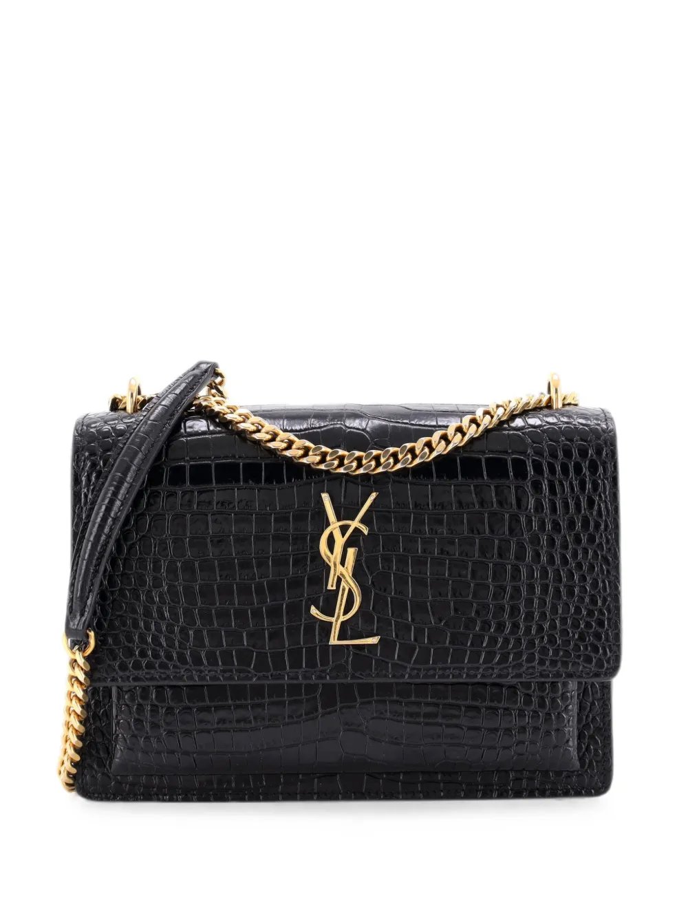 Sunset Crocodile Embossed Leather Medium crossbody bag
