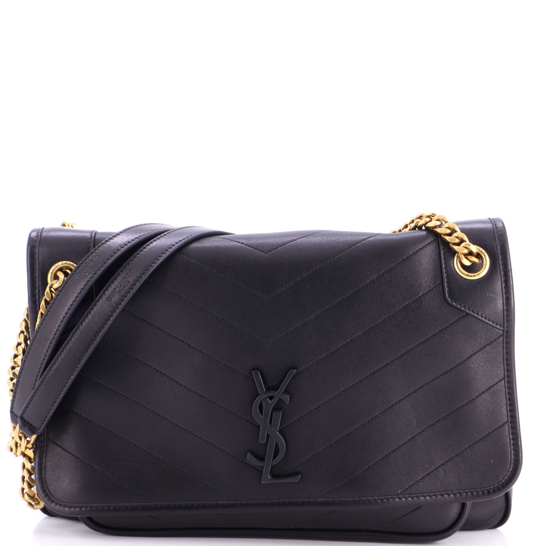 Niki Chain Flap Bag Matelasse Chevron Leather Large