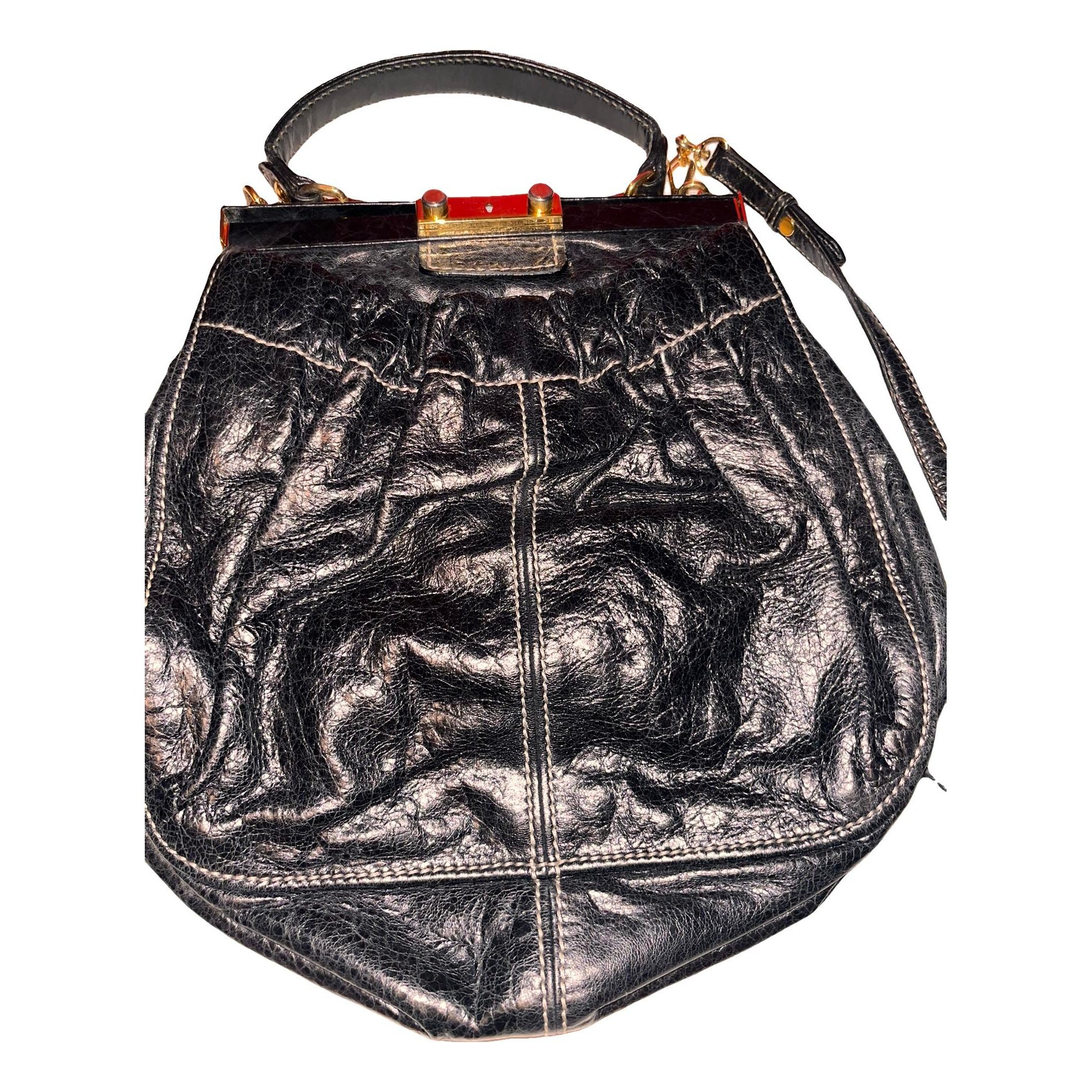 Coffer leather handbag