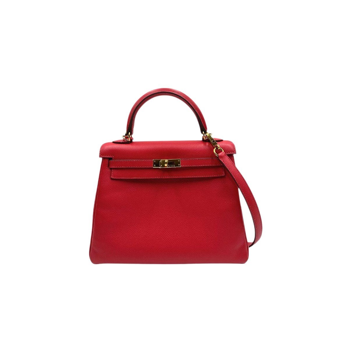 Hermes Rouge Casaque Epsom Leather Handbag