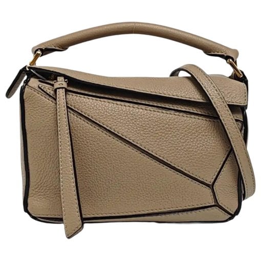 Puzzle leather handbag