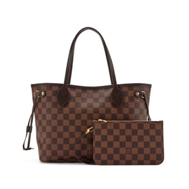 Louis Vuitton Brown Damier Ebene Coated Canvas Neverfull PM Gold Hardware, 2021