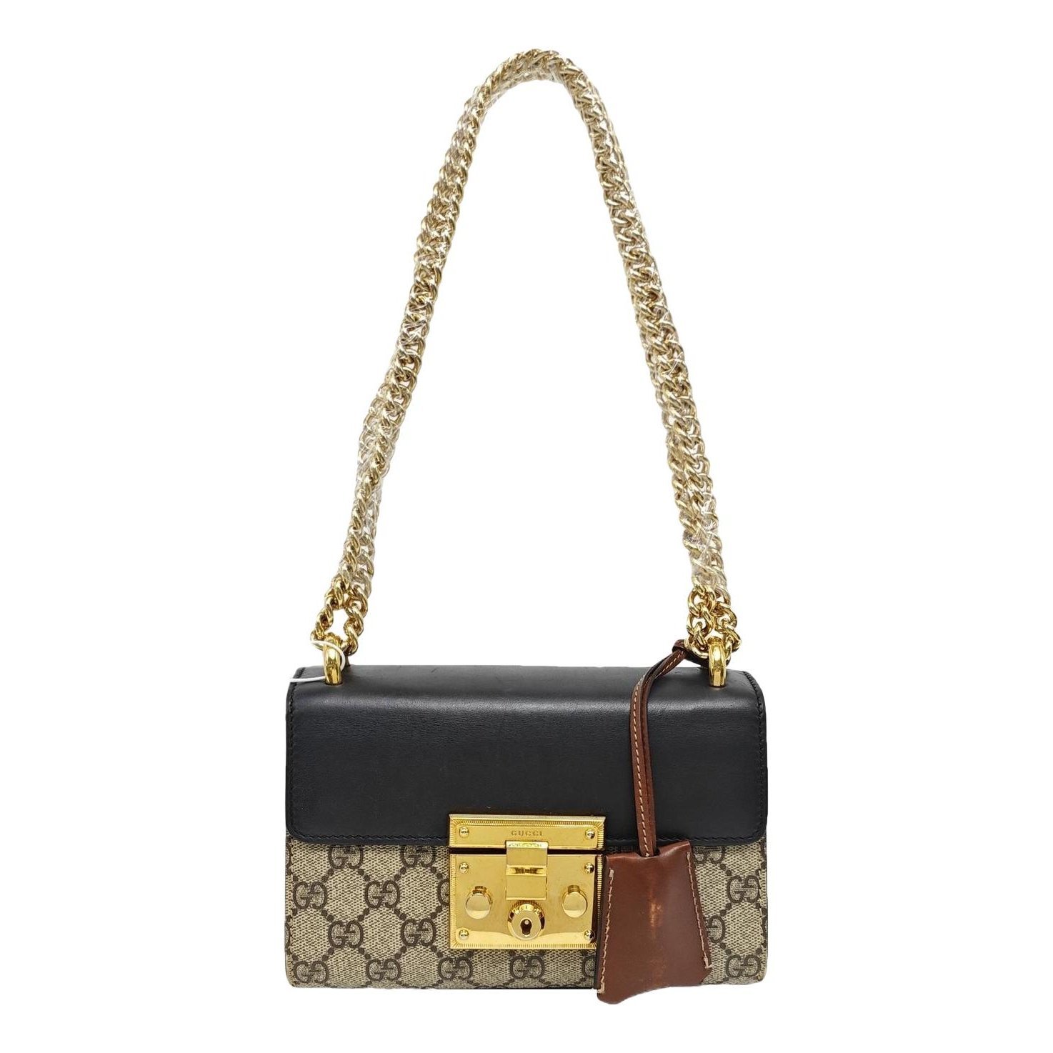 Padlock leather handbag
