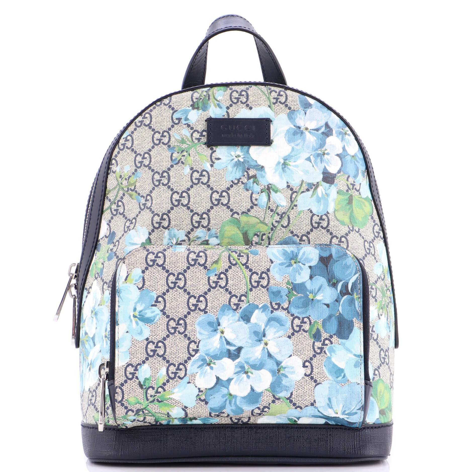 Gucci Zip Pocket Backpack Blooms Print GG Coated Canvas Small