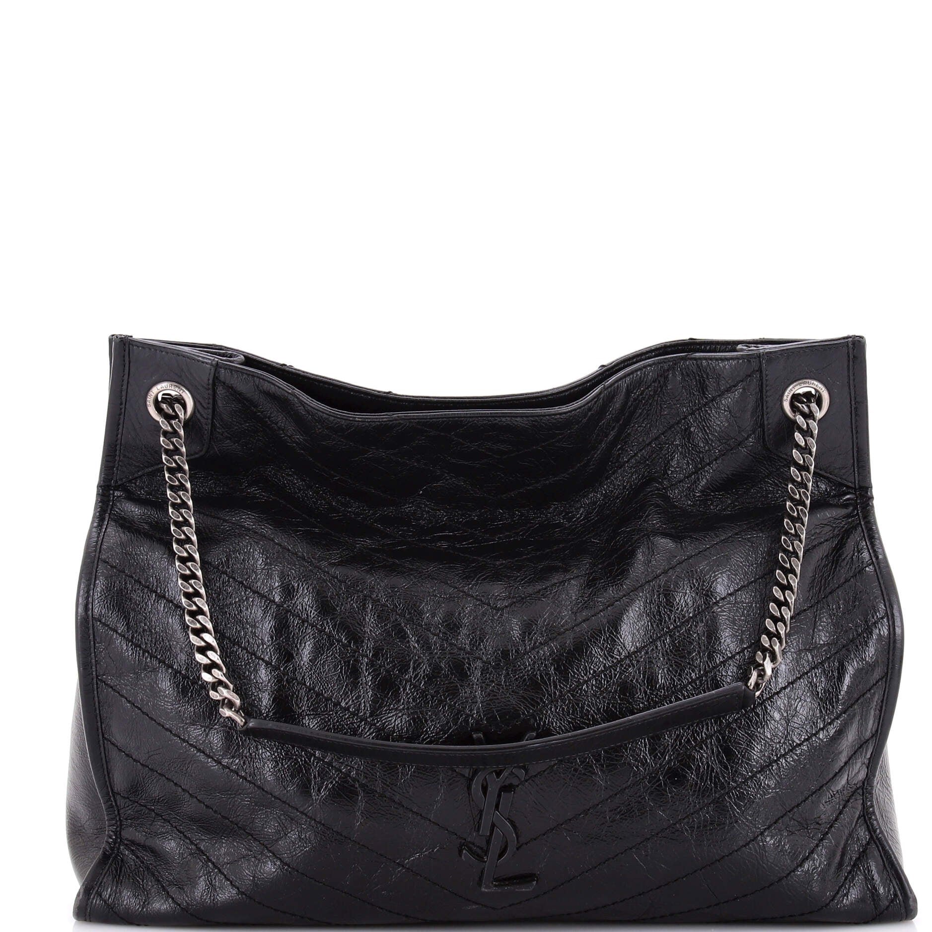 Niki Shopping Tote Matelasse Chevron Leather Large