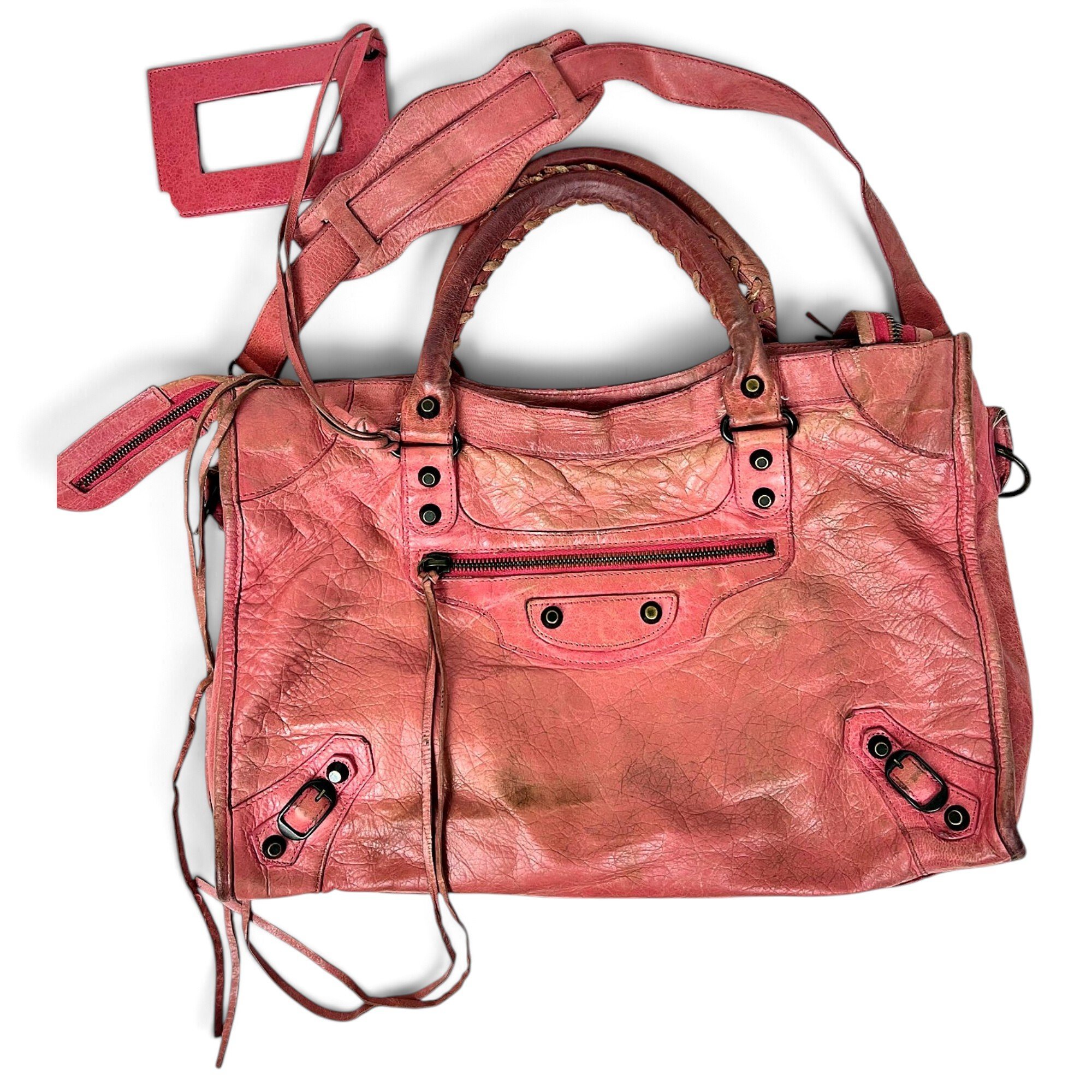 City leather handbag