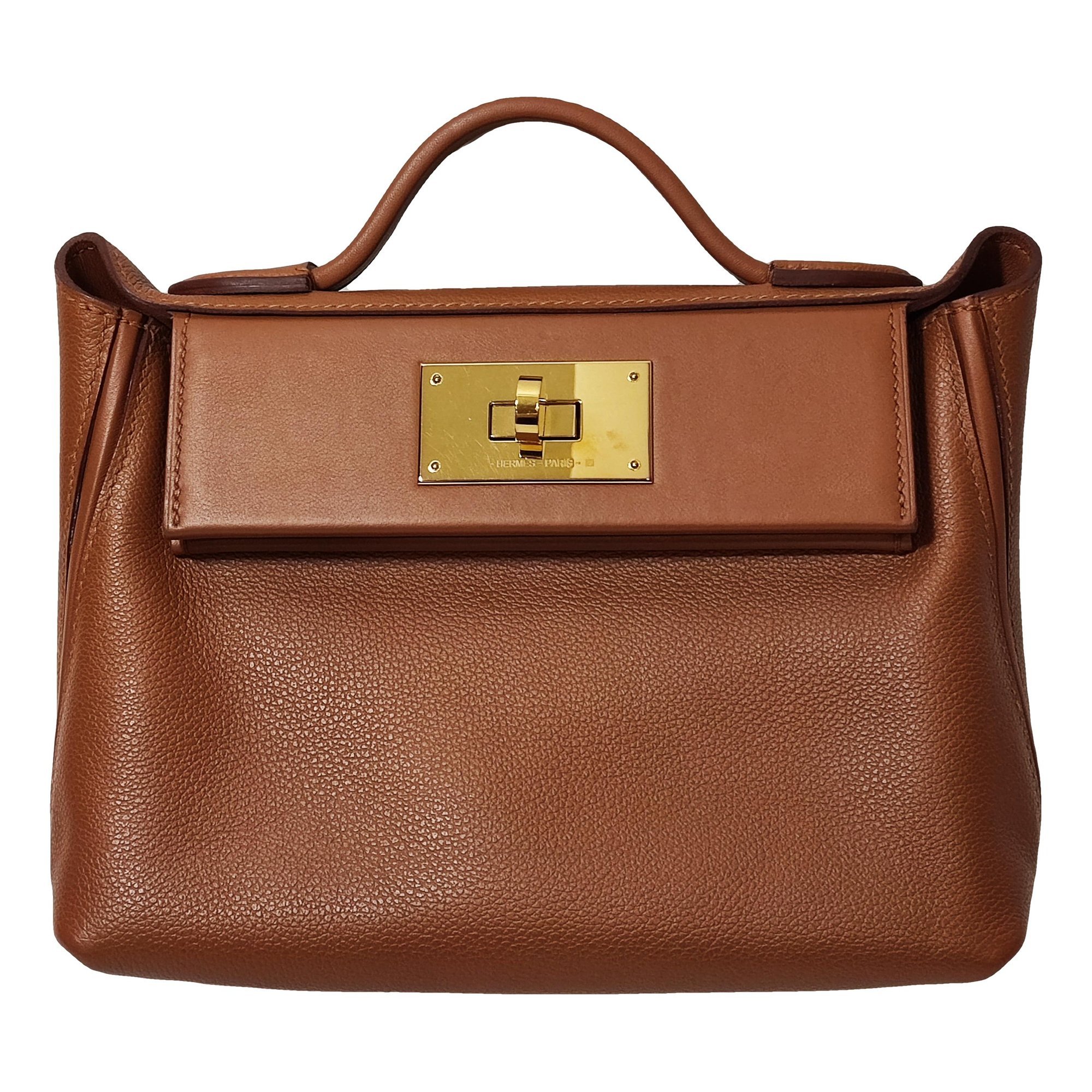 Hermes 24/24 Handbag Gold Evercolor Leather
