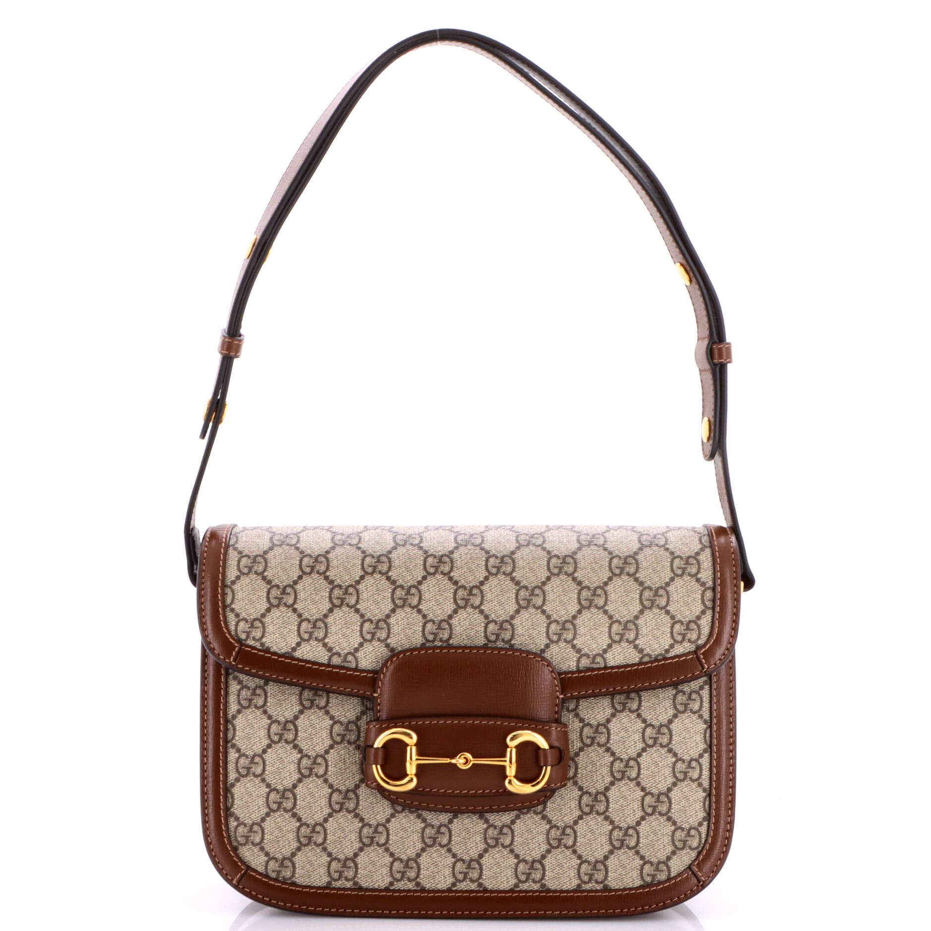 Horsebit 1955 Shoulder Bag GG Coated Canvas with Leather Small