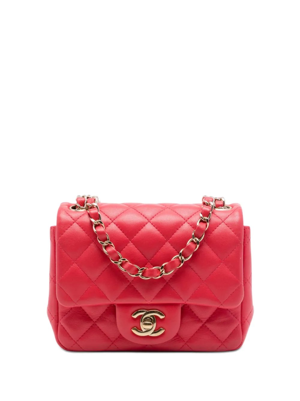 2021 Mini Square Classic Lambskin Single Flap crossbody bag
