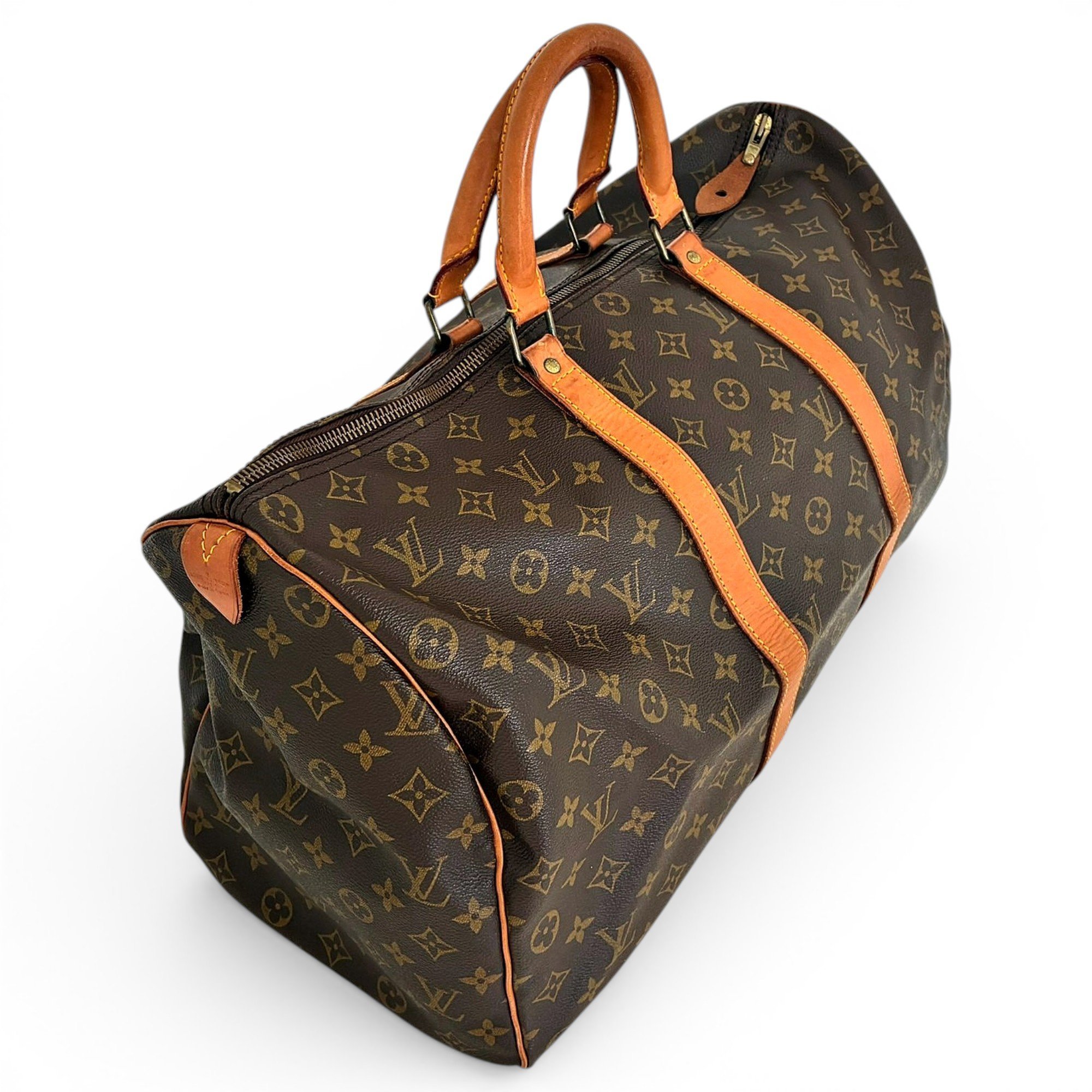 Keepall leather travel bag