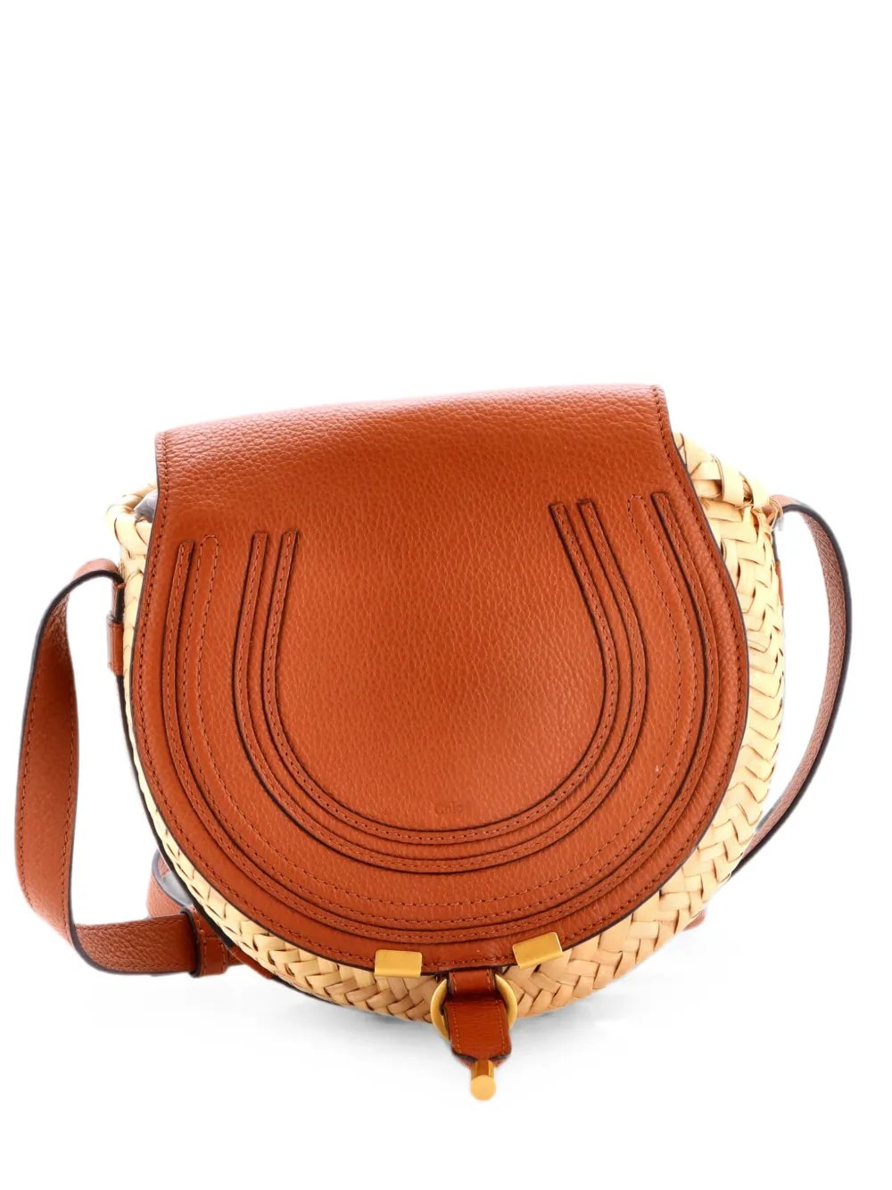 Marcie Basket Raffia and Leather Small crossbody bag