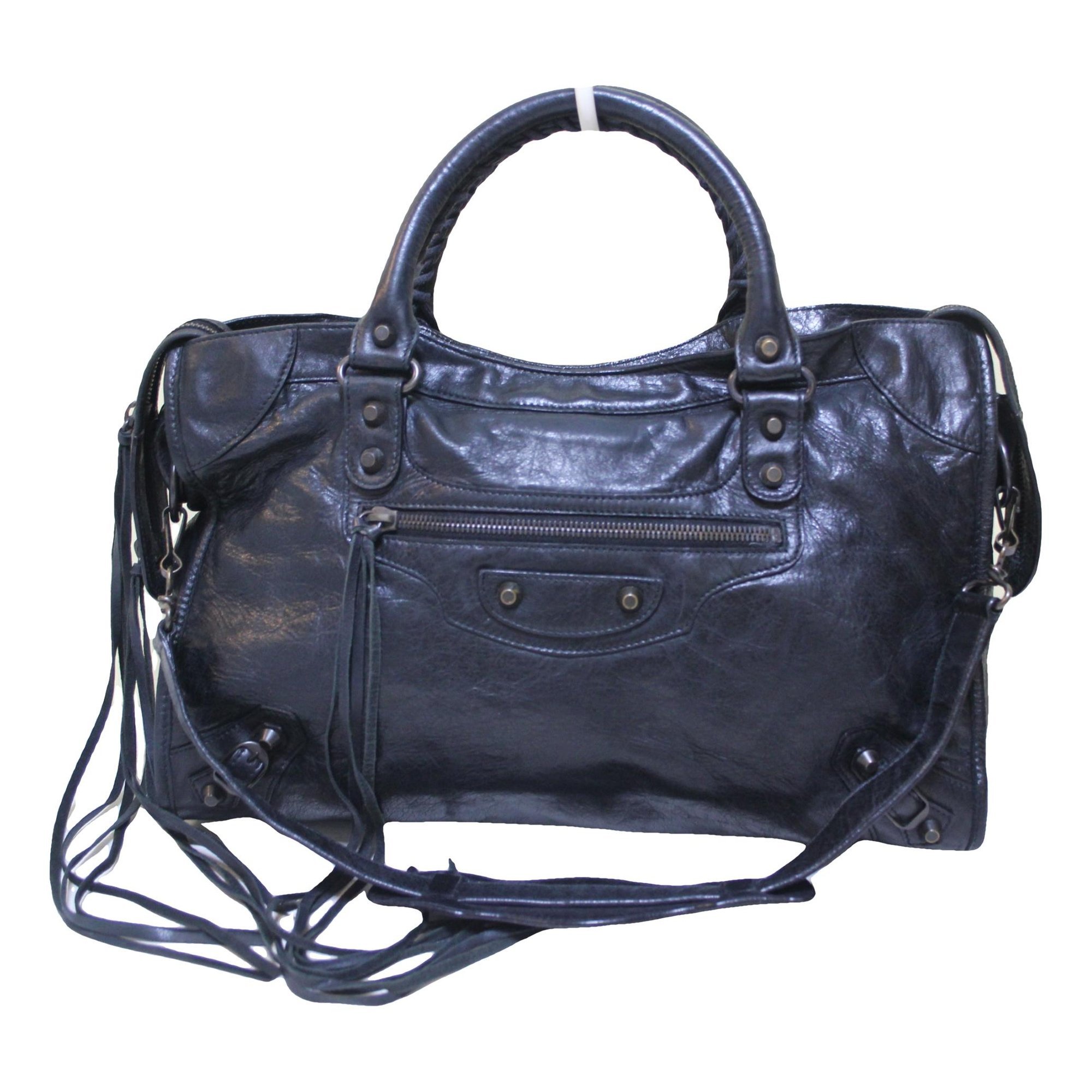 City leather handbag
