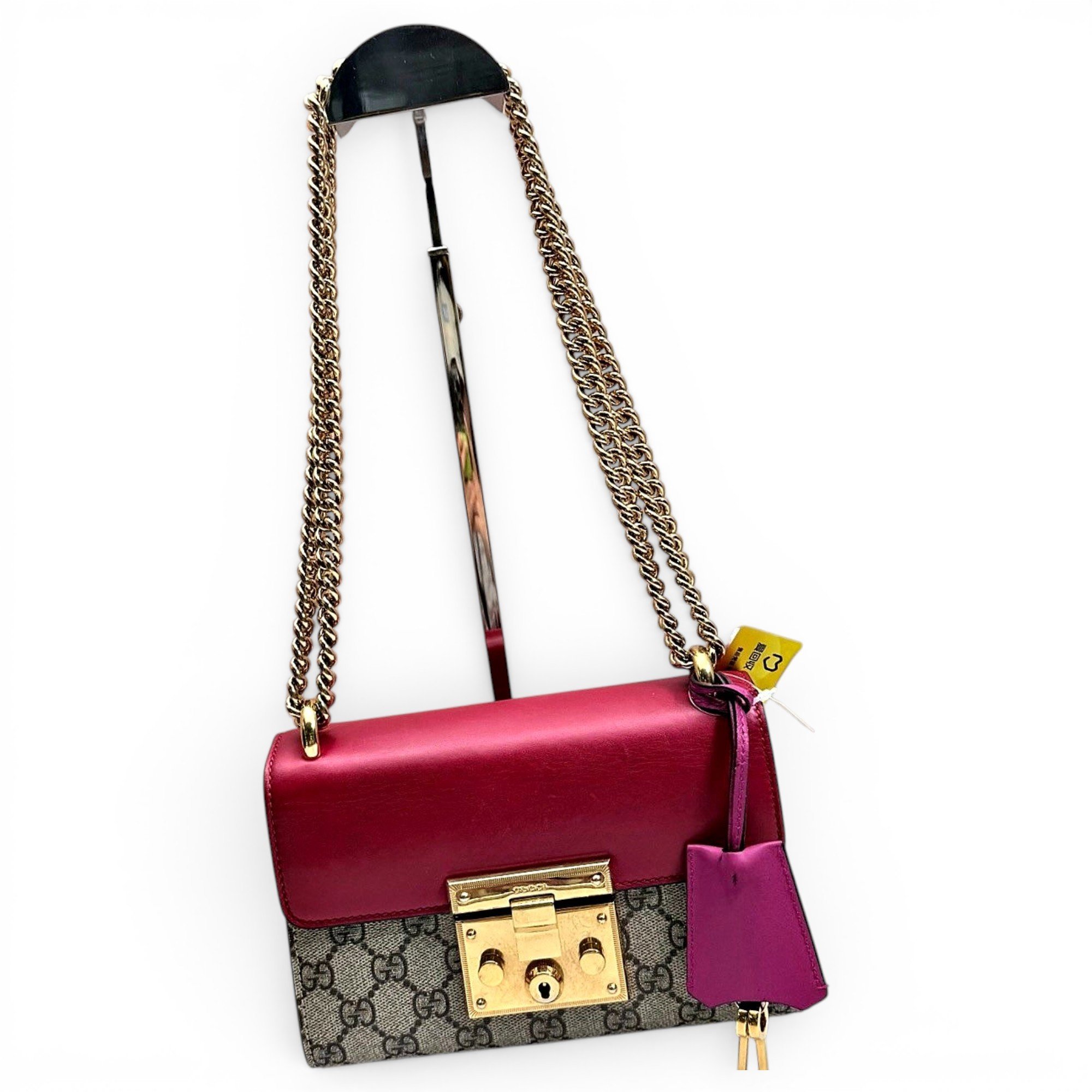 Padlock leather handbag