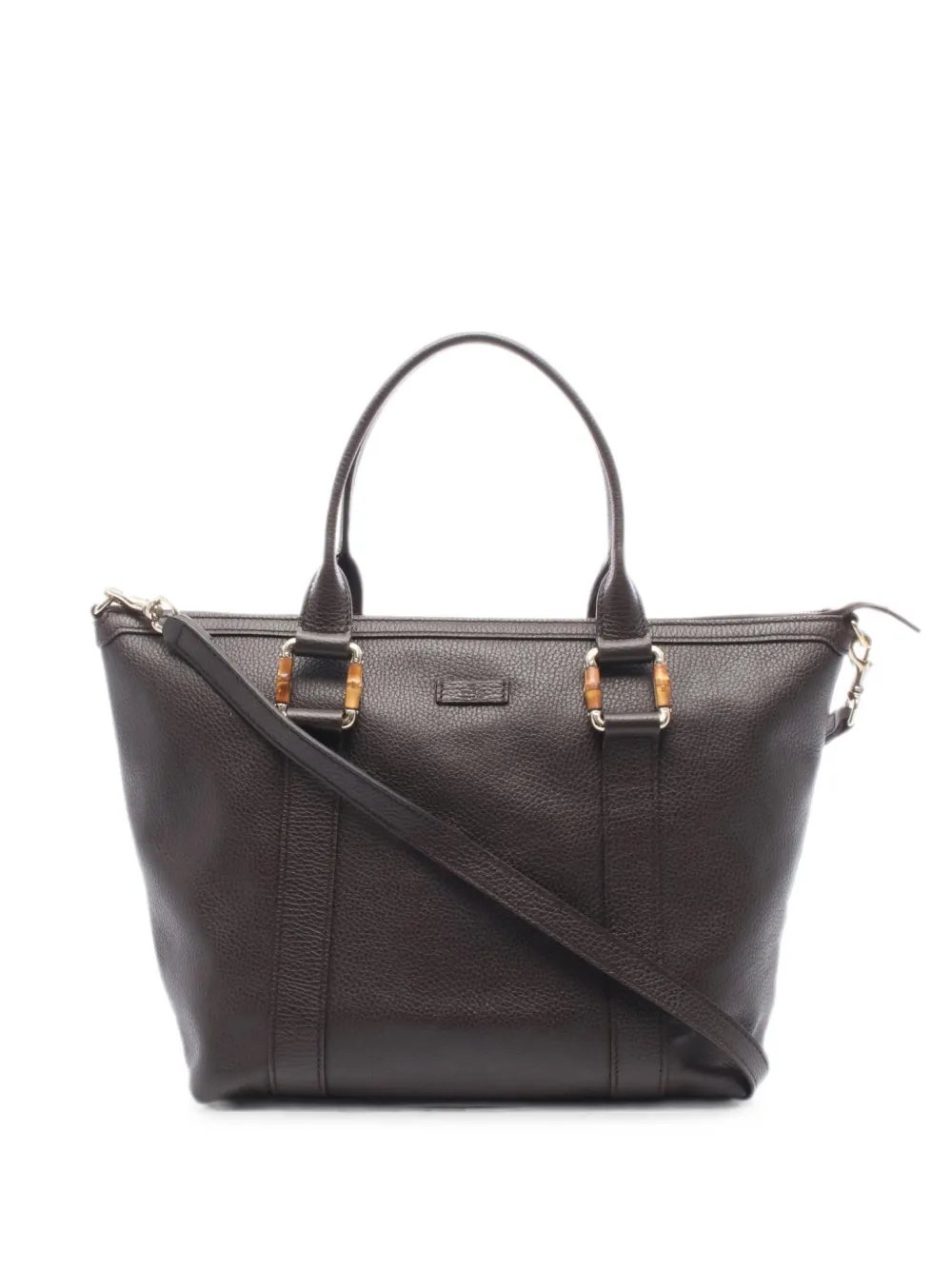 2000s Bamboo calf leather tote bag