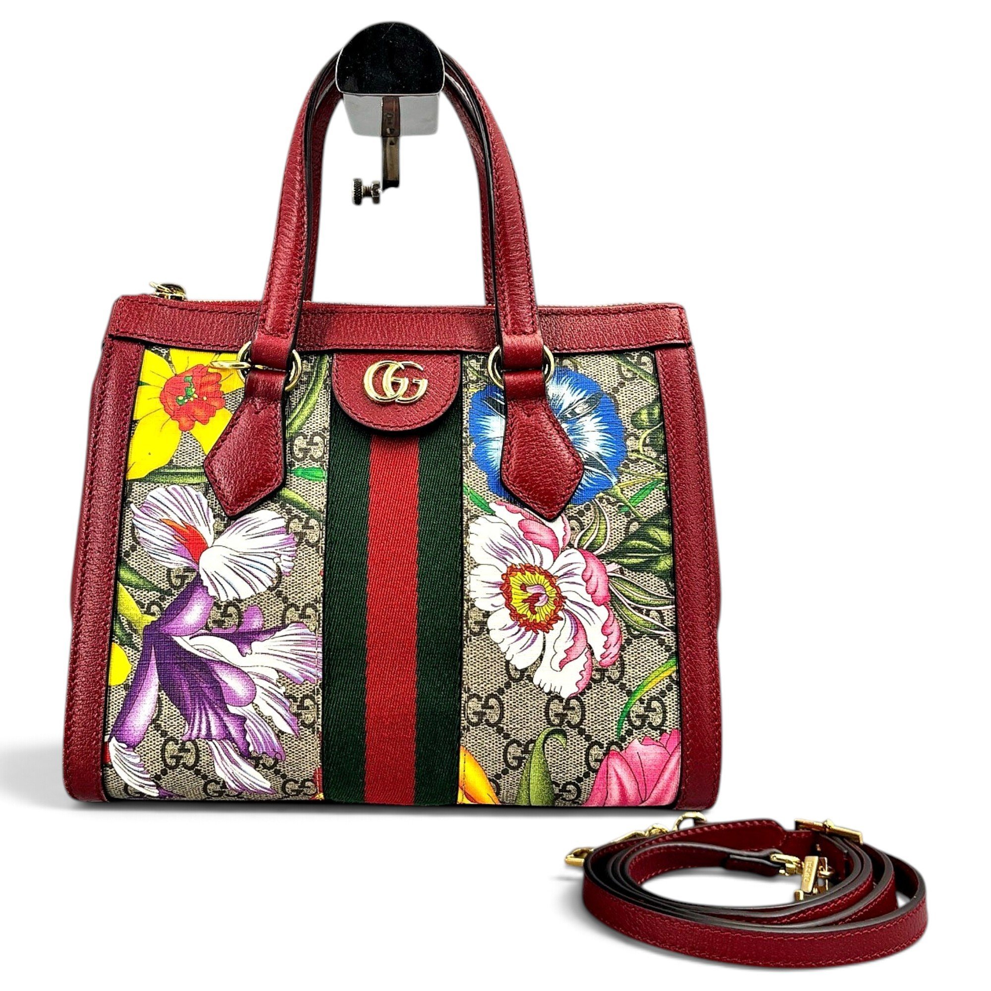Ophidia Top Handle leather handbag