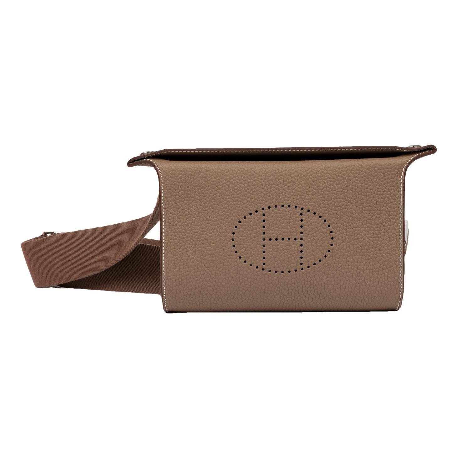 Hermes Videpoches Handbag Etoupe Togo Leather 2024