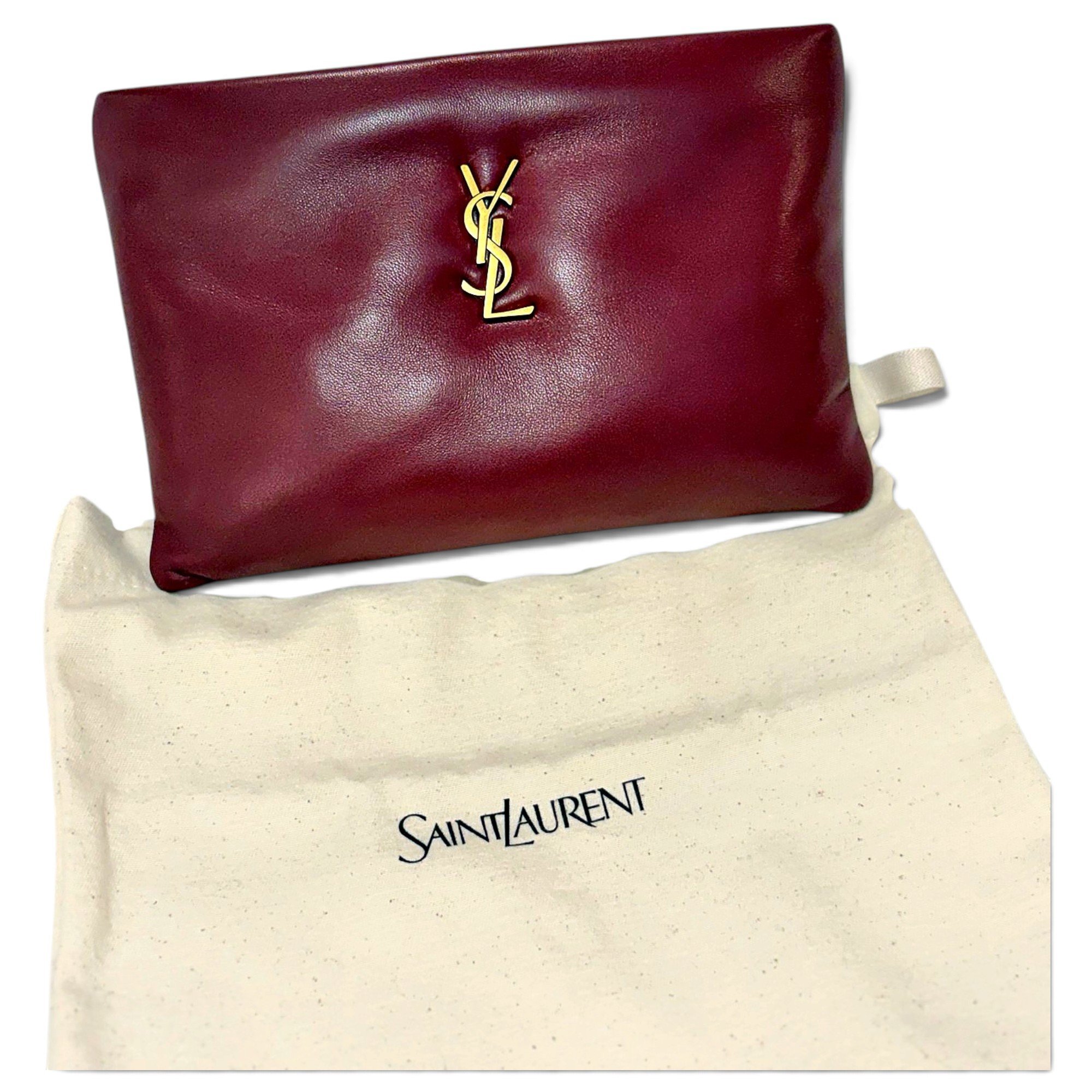 Leather clutch bag