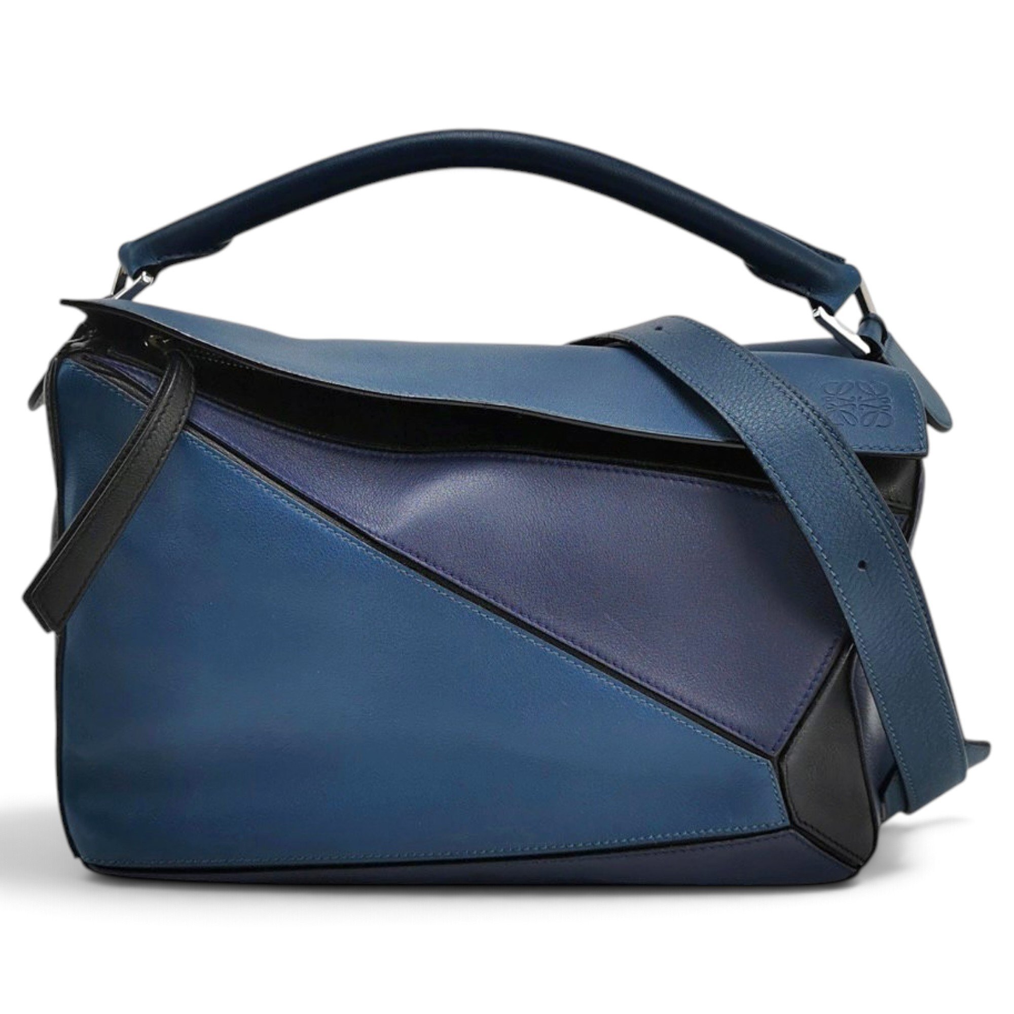 Puzzle leather handbag