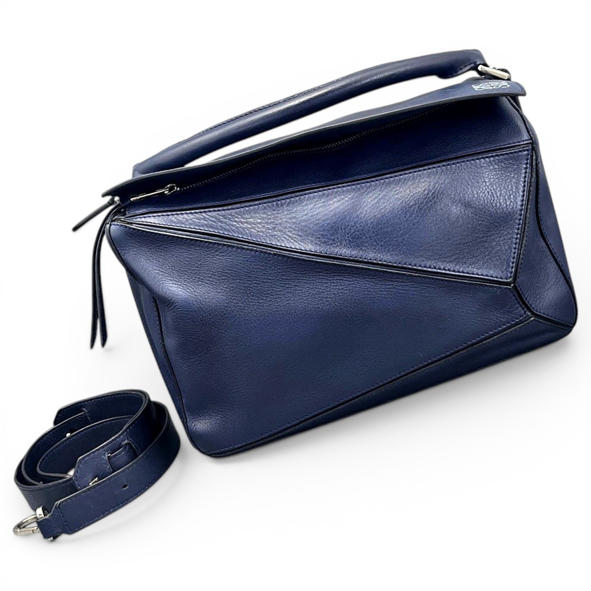 Puzzle leather handbag