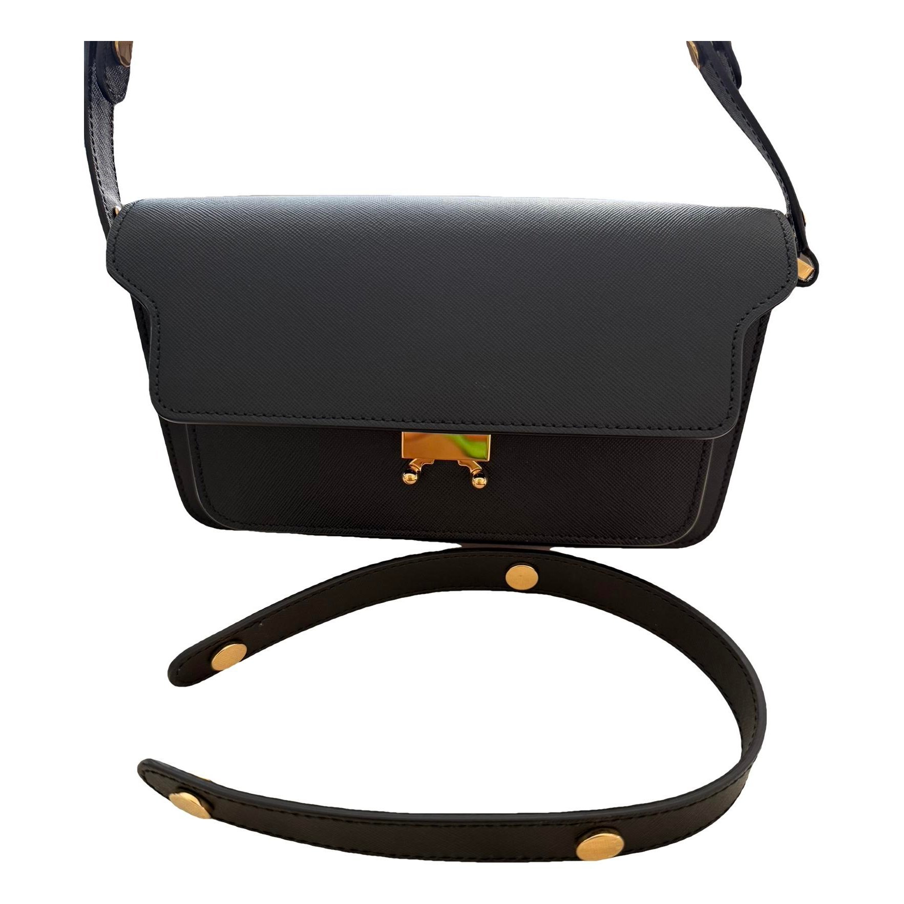 Trunk leather crossbody bag