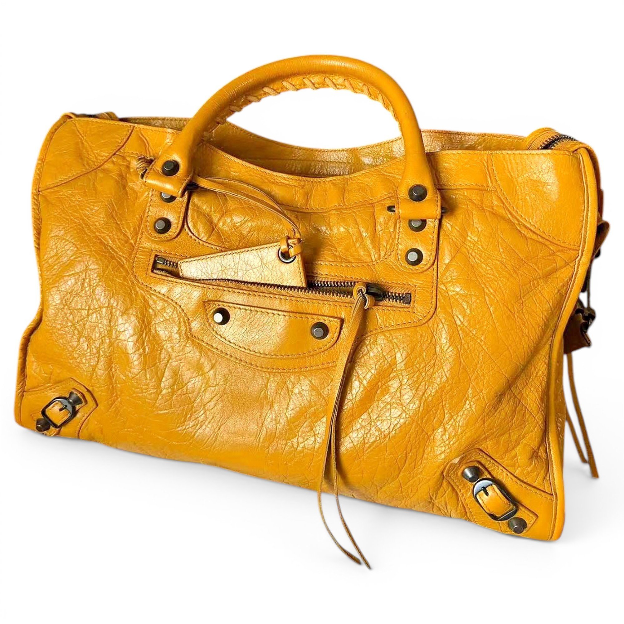 City leather handbag