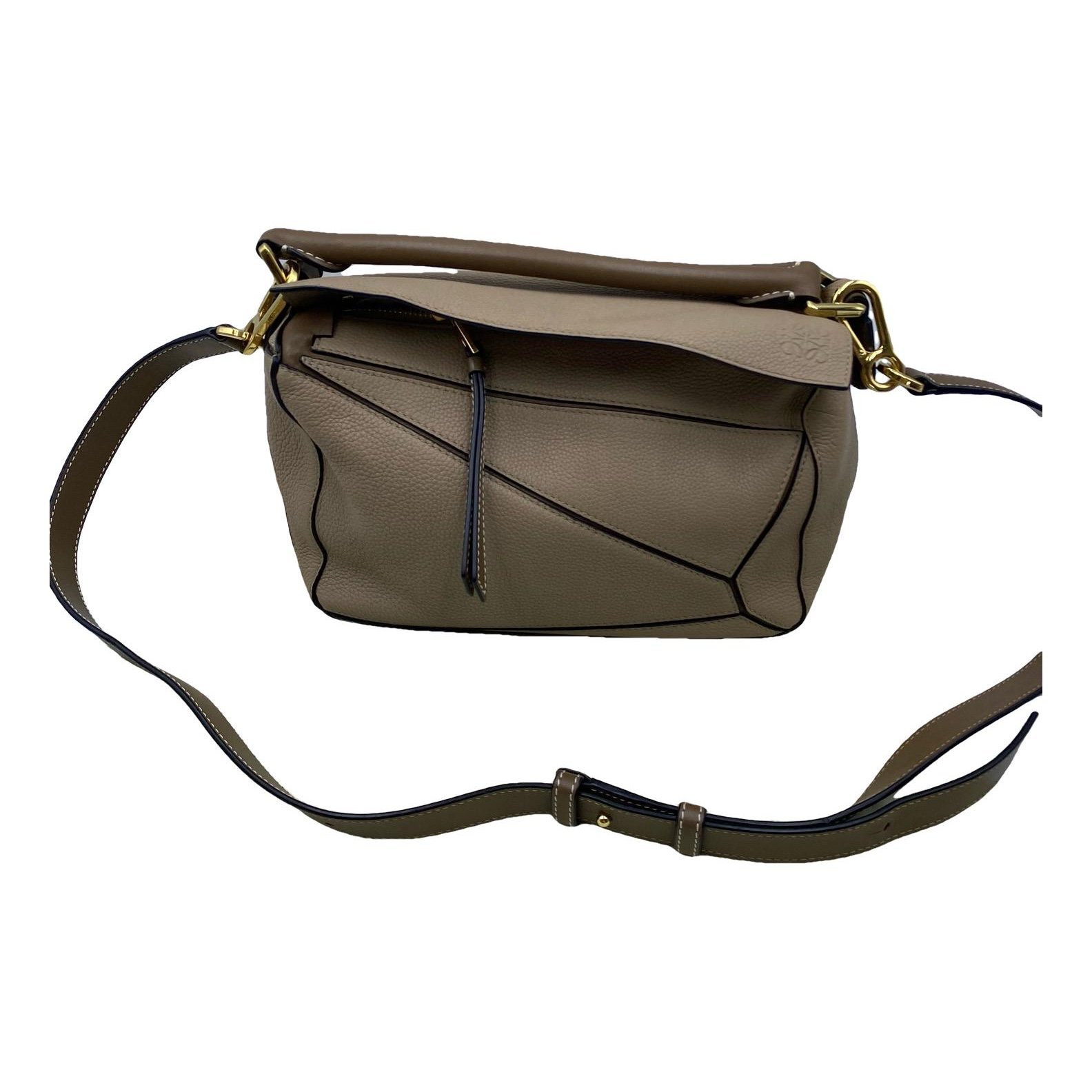 Puzzle leather handbag