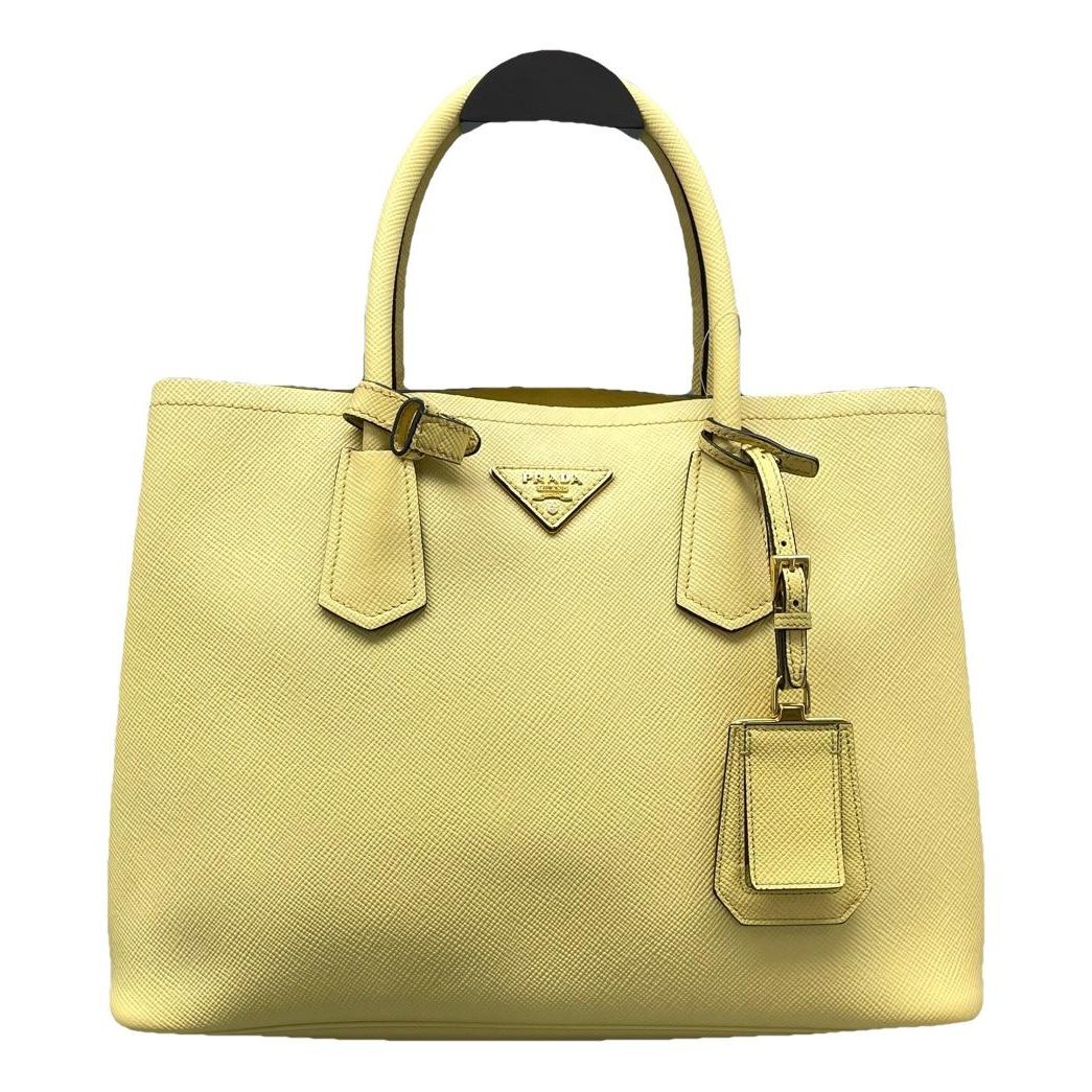 Double leather handbag