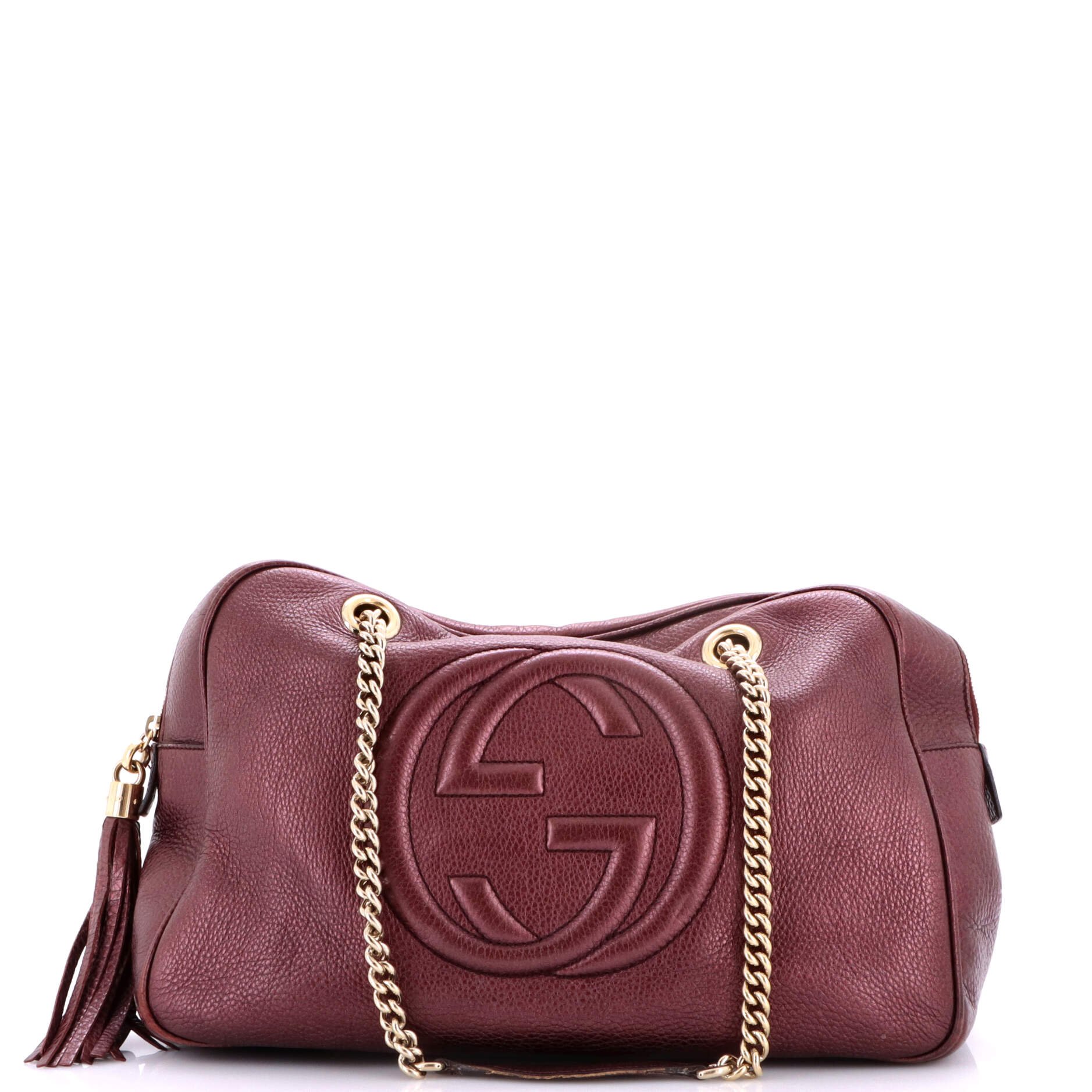 Soho Chain Zip Shoulder Bag Leather Medium