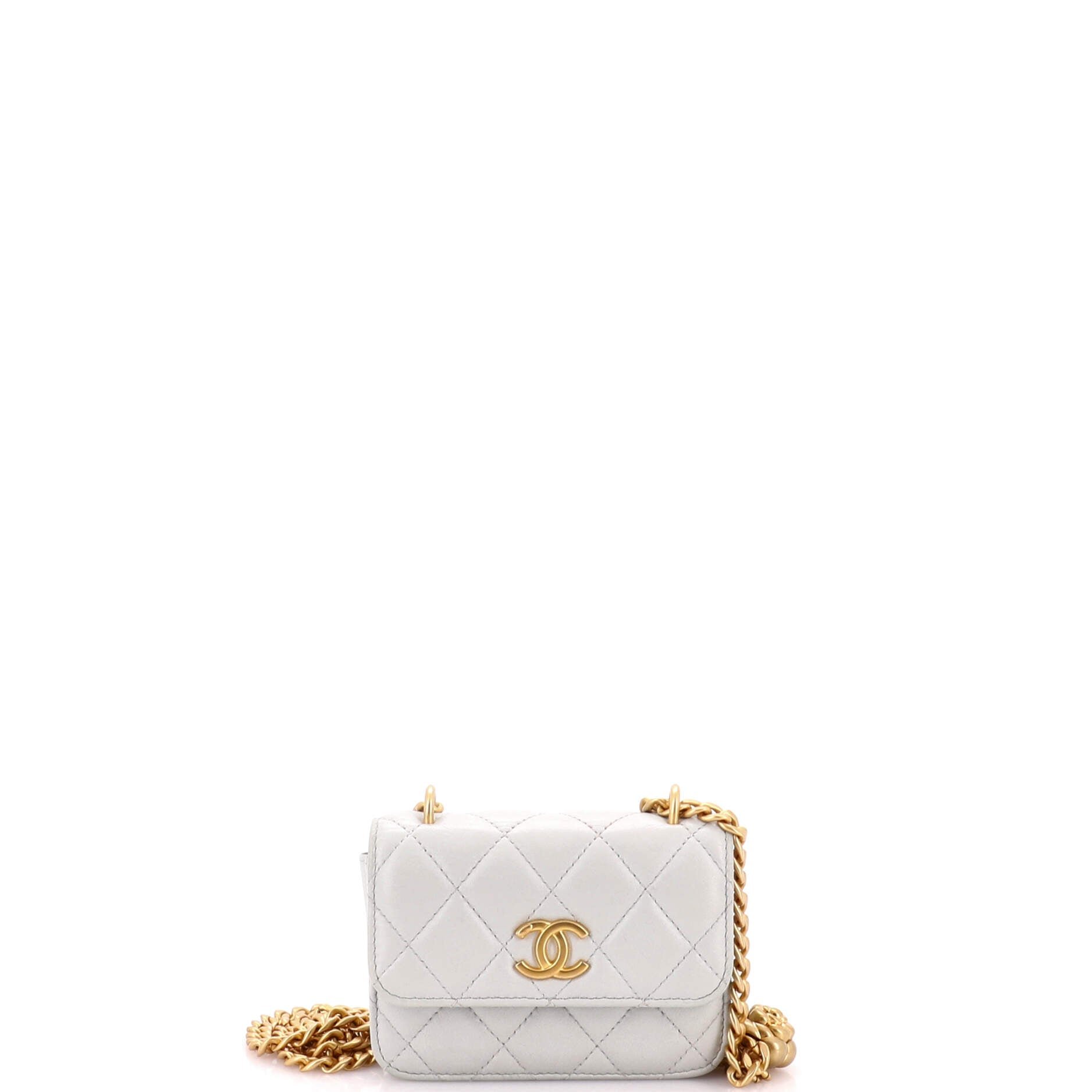 Sweet Camellia Flap Clutch with Chain Quilted Lambskin Mini
