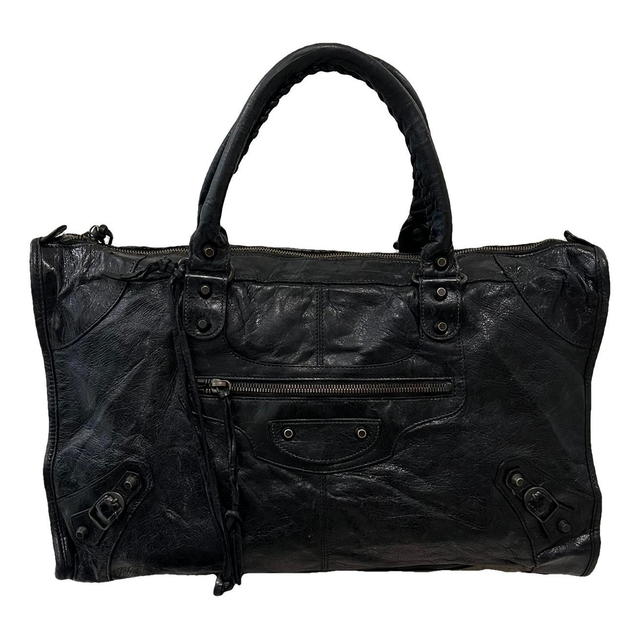Work leather handbag