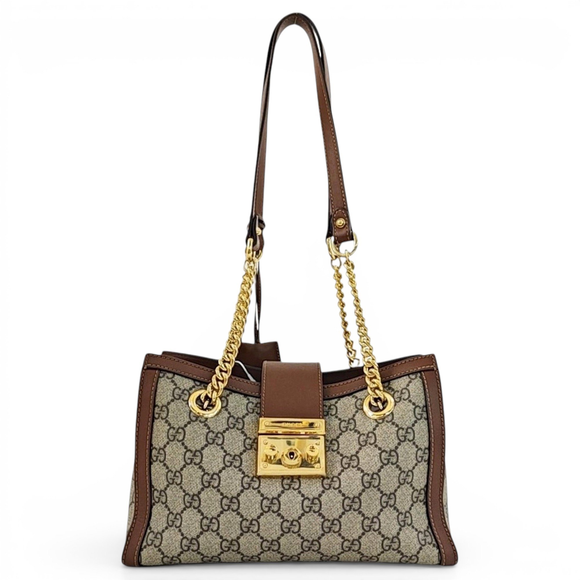 Padlock leather handbag