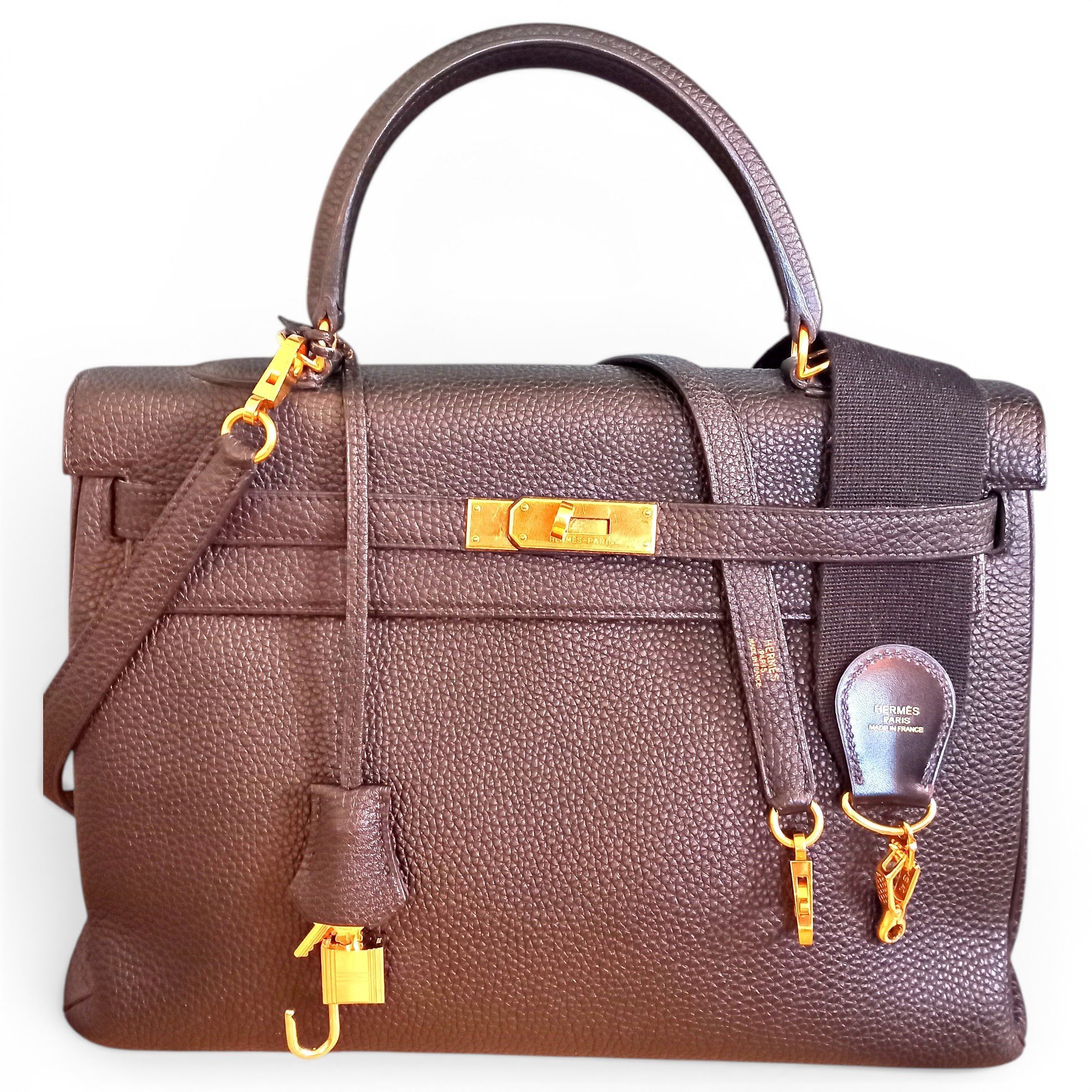 Hermes Kelly 35 Handbag Black Togo Leather 2004